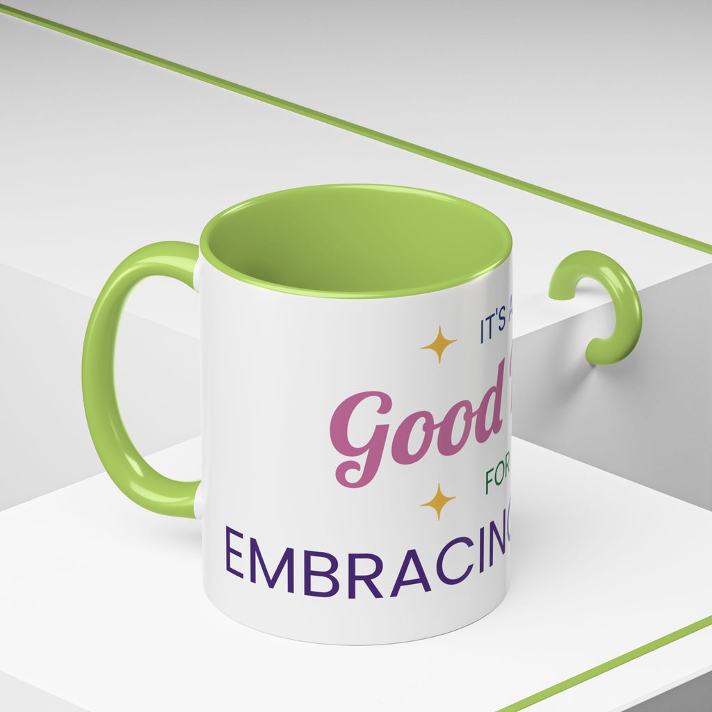 Accent Coffee Mug — "It's a Good Day for Embracing Grace" Inspirational Ceramic Coffee Mug