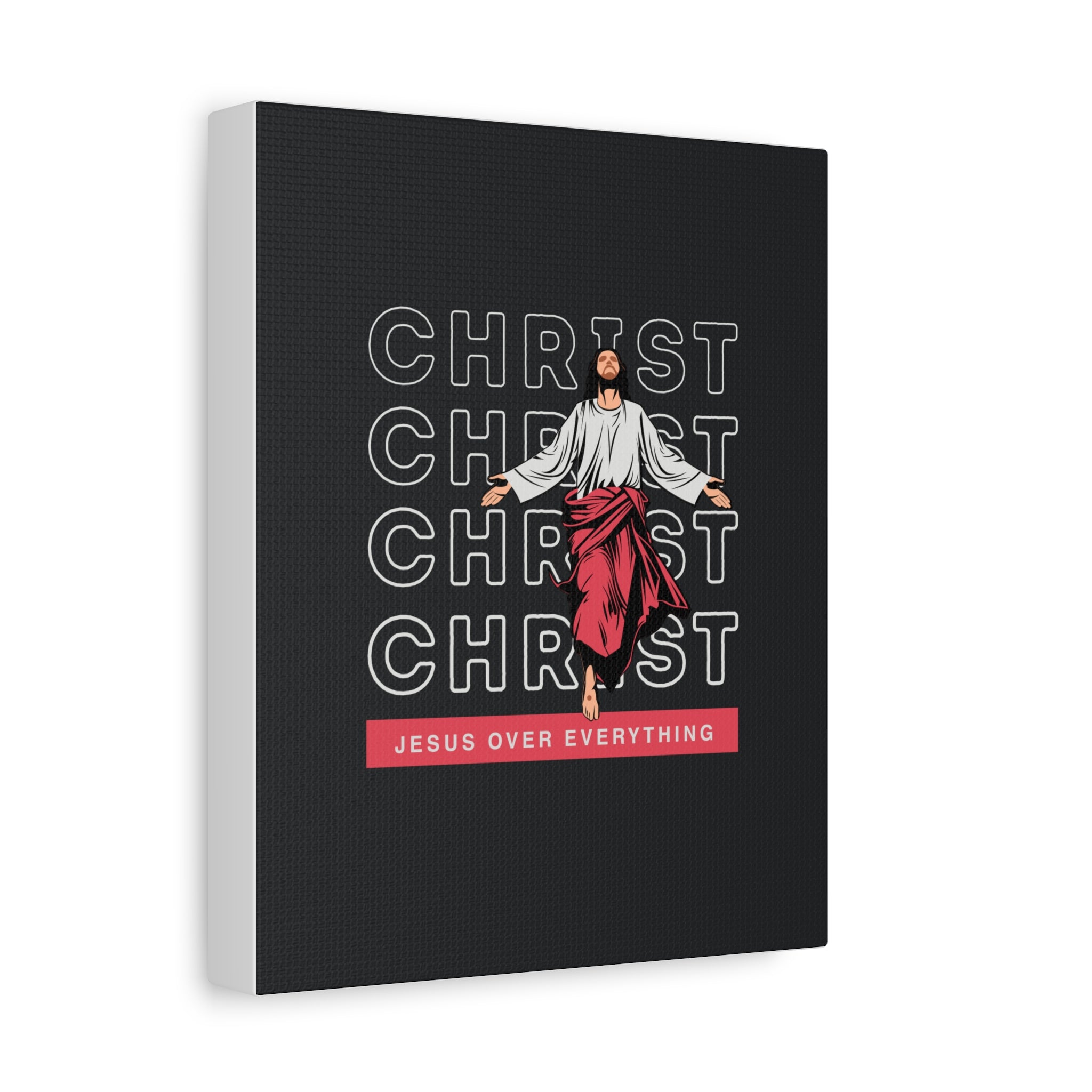 Christ Jesus Over Everything Canvas Wall Art — Inspirational Pastel Quote