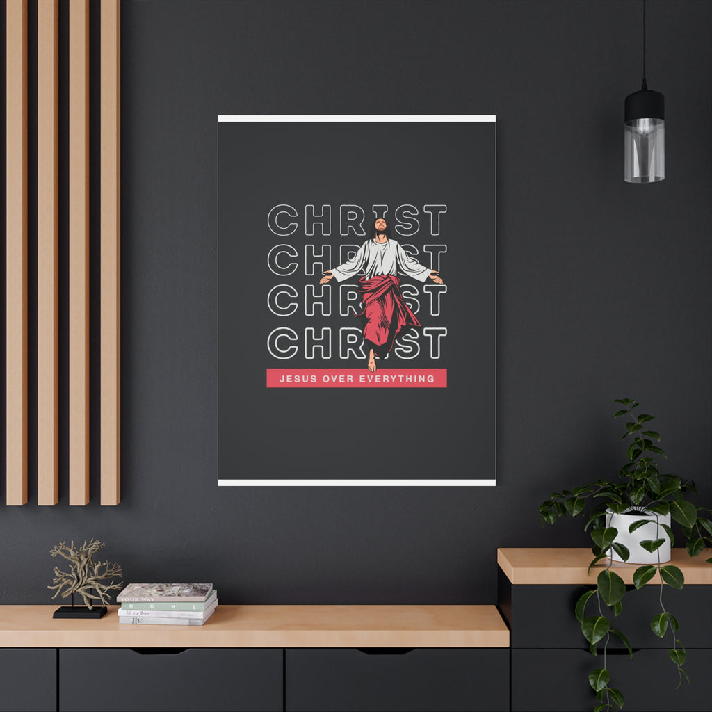 Christ Jesus Over Everything Canvas Wall Art — Inspirational Pastel Quote