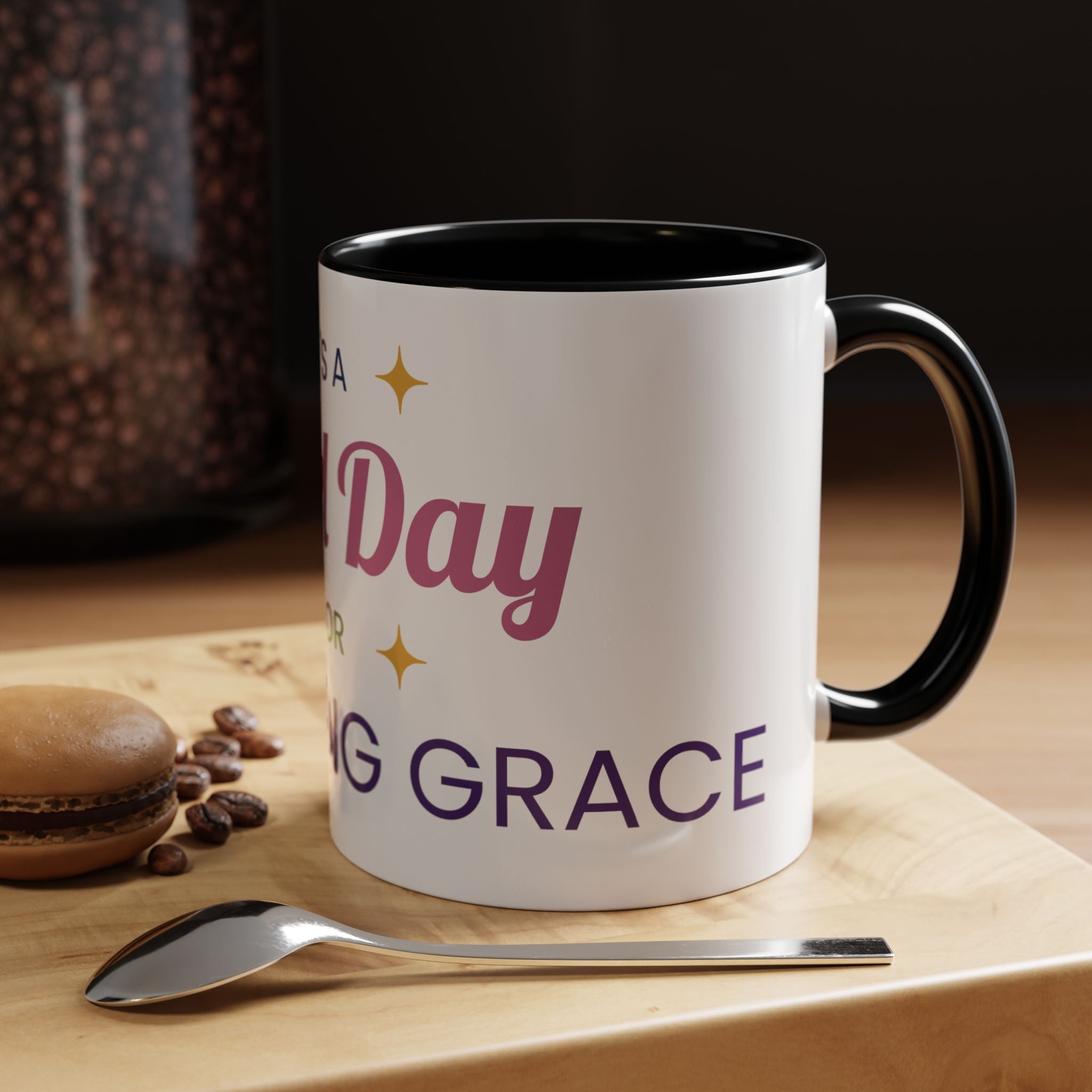 Accent Coffee Mug — "It's a Good Day for Embracing Grace" Inspirational Ceramic Coffee Mug