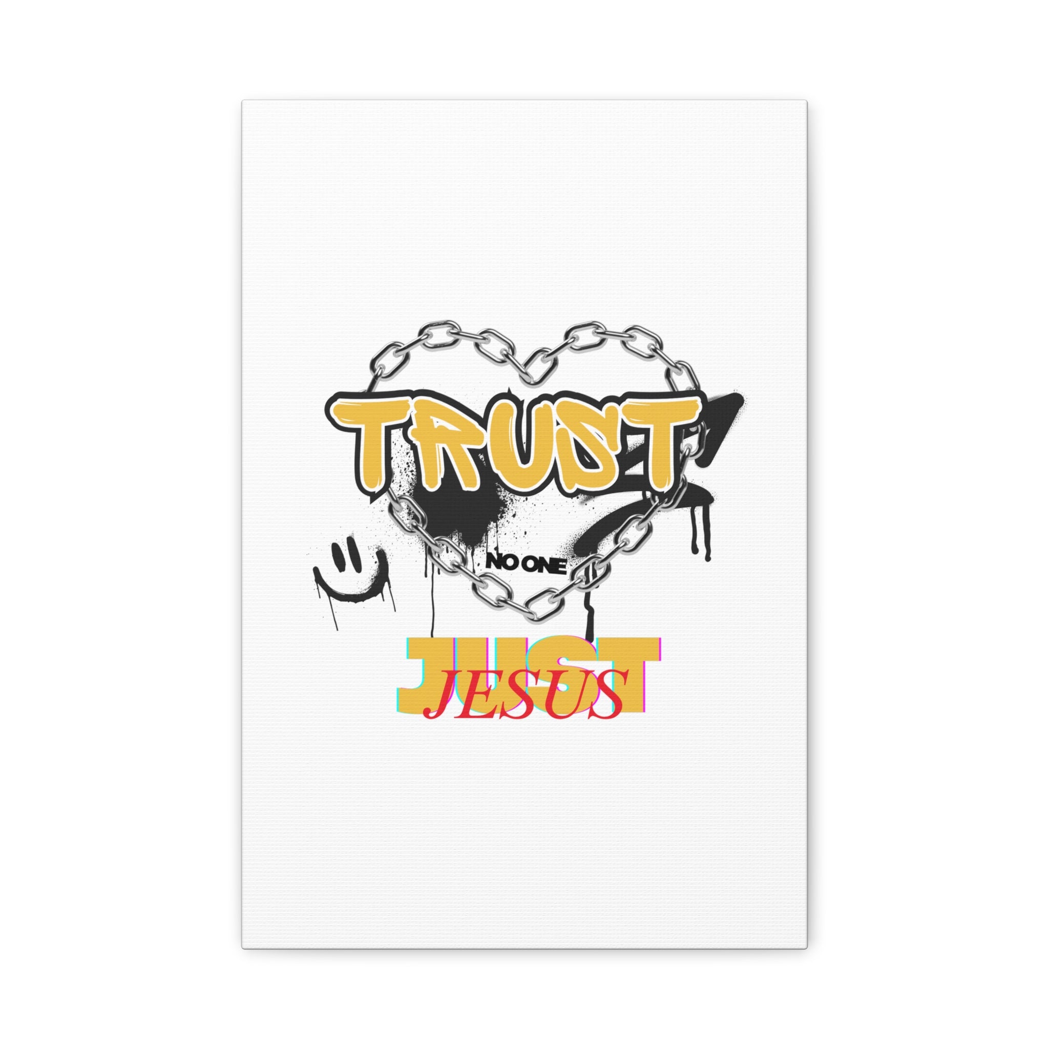 Trust No One Just Jesus Matte Canvas Wall Art