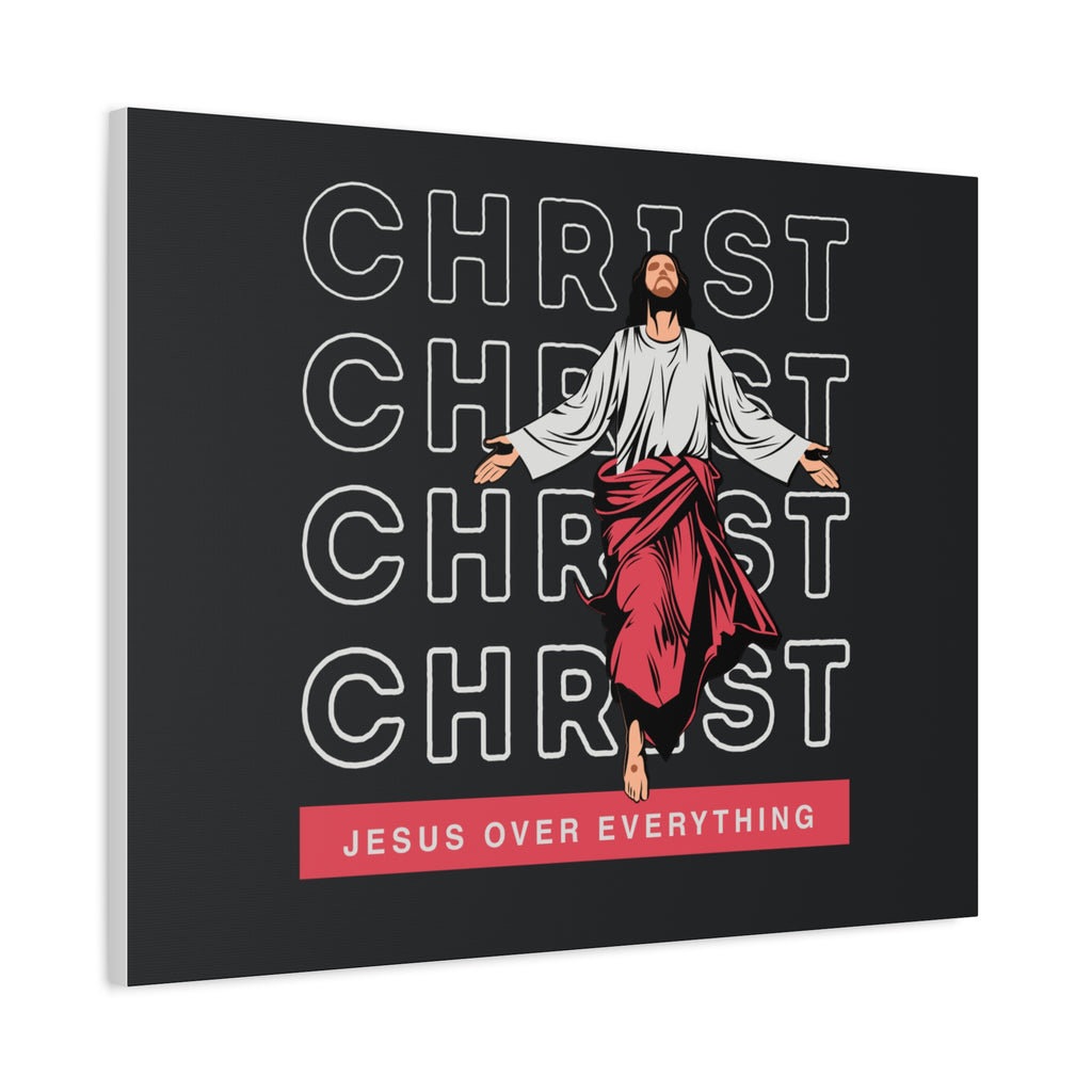 Christ Jesus Over Everything Canvas Wall Art — Inspirational Pastel Quote