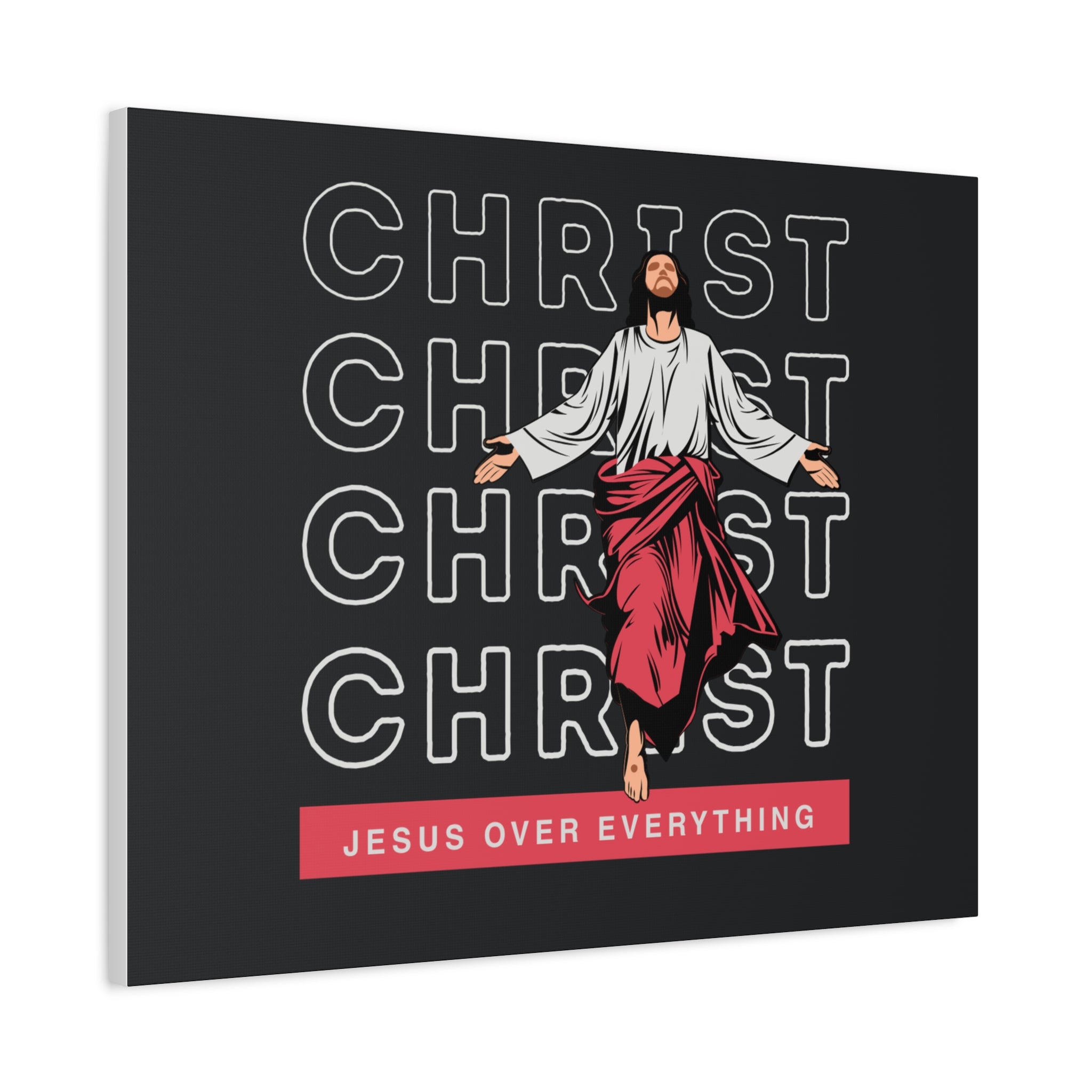 Christ Jesus Over Everything Canvas Wall Art — Inspirational Pastel Quote