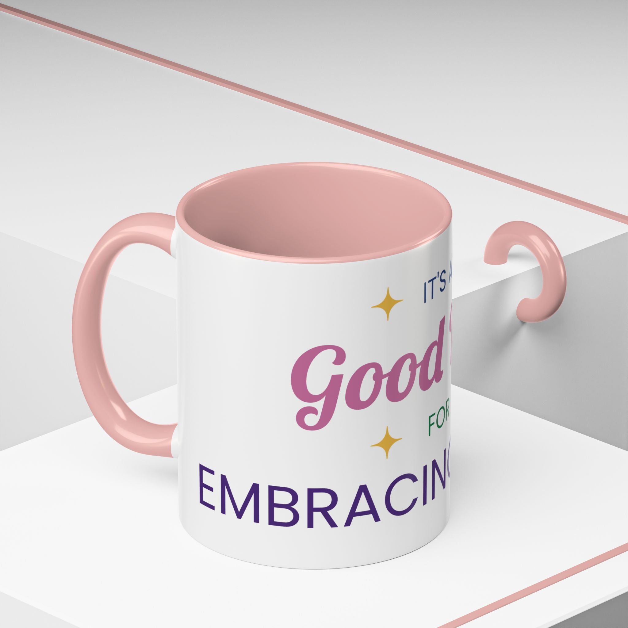 Accent Coffee Mug — "It's a Good Day for Embracing Grace" Inspirational Ceramic Coffee Mug