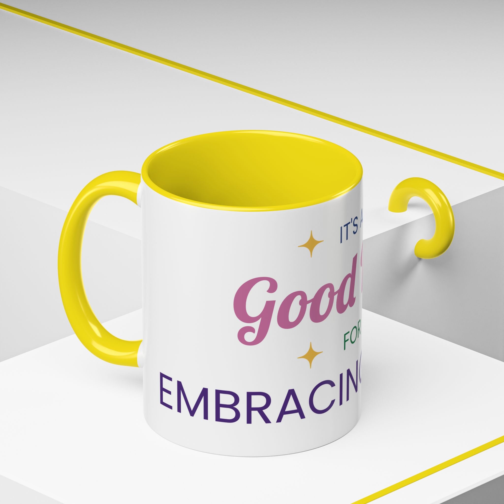 Accent Coffee Mug — "It's a Good Day for Embracing Grace" Inspirational Ceramic Coffee Mug