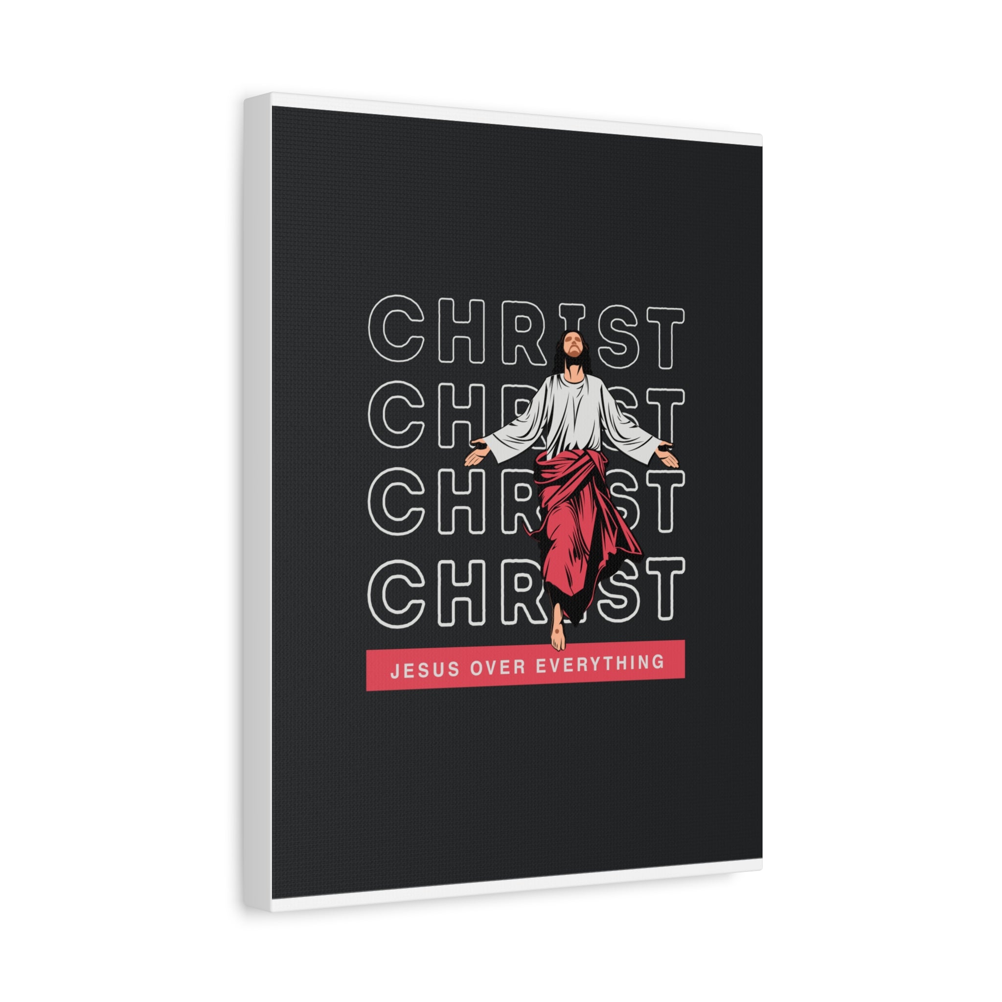 Christ Jesus Over Everything Canvas Wall Art — Inspirational Pastel Quote
