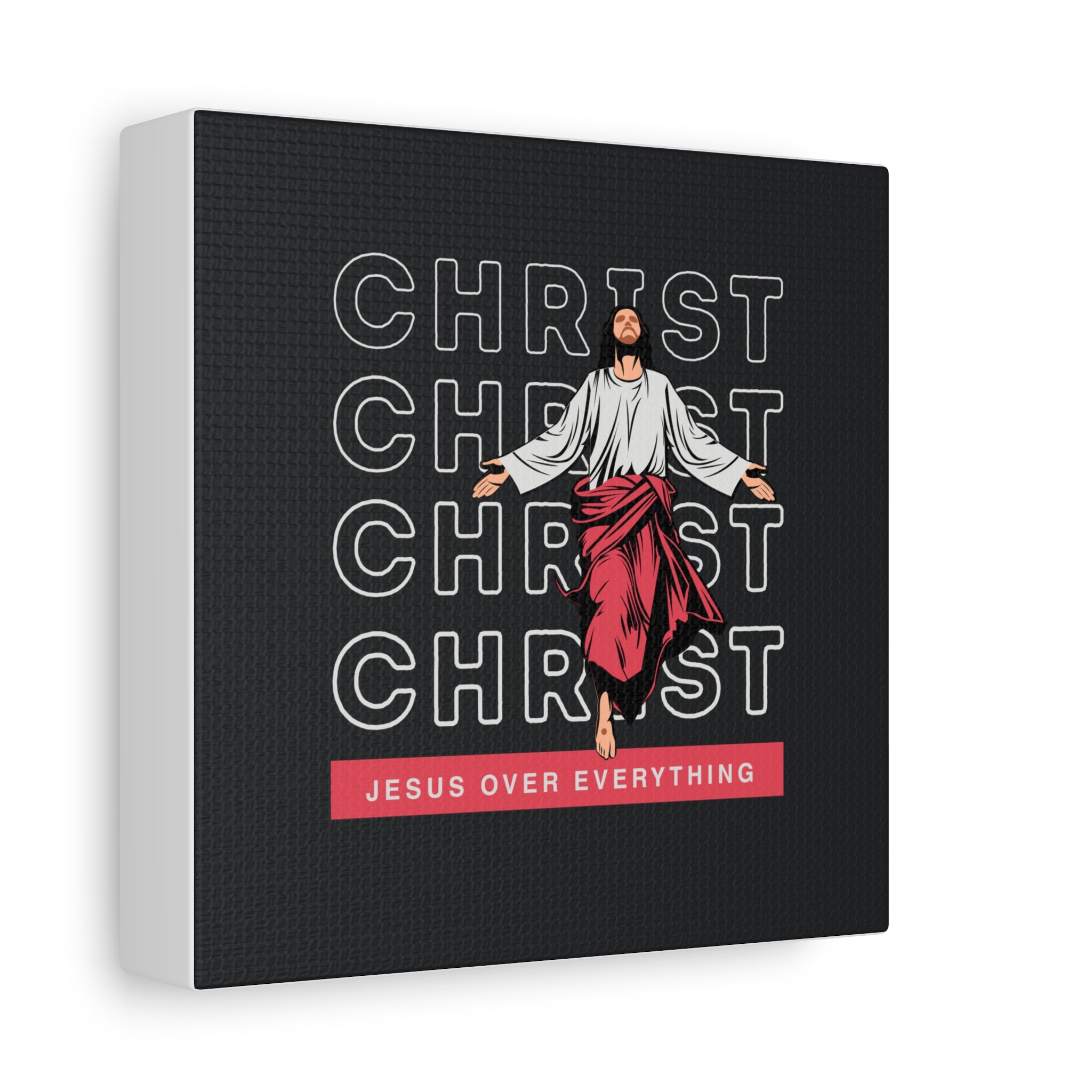 Christ Jesus Over Everything Canvas Wall Art — Inspirational Pastel Quote