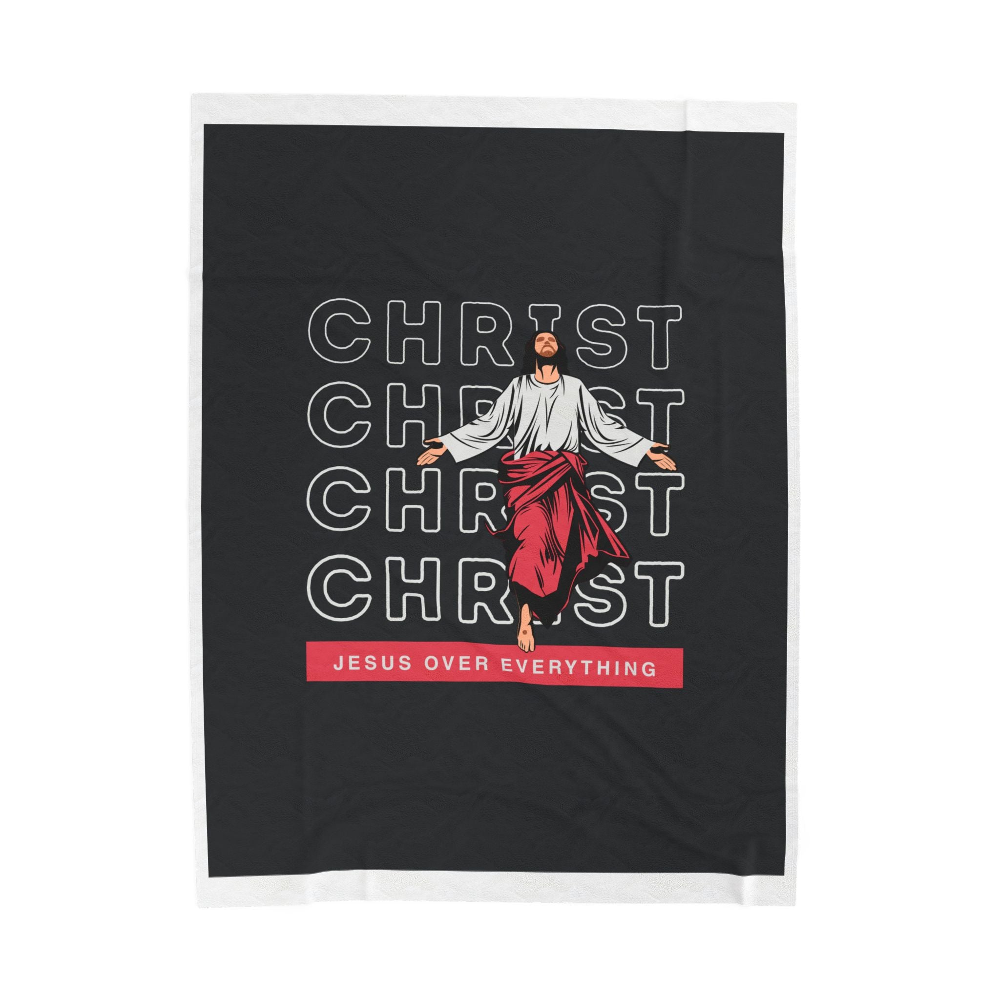 Christmas - Jesus over everything Velveteen Plush Blanket – Cozy Self-Care Throw