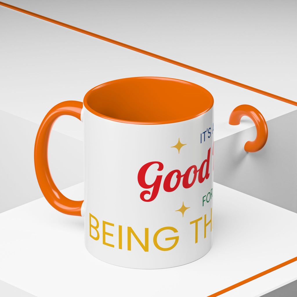 Coffee Mug — "It's a Good Day for Being Thankful" Accent Ceramic Mug