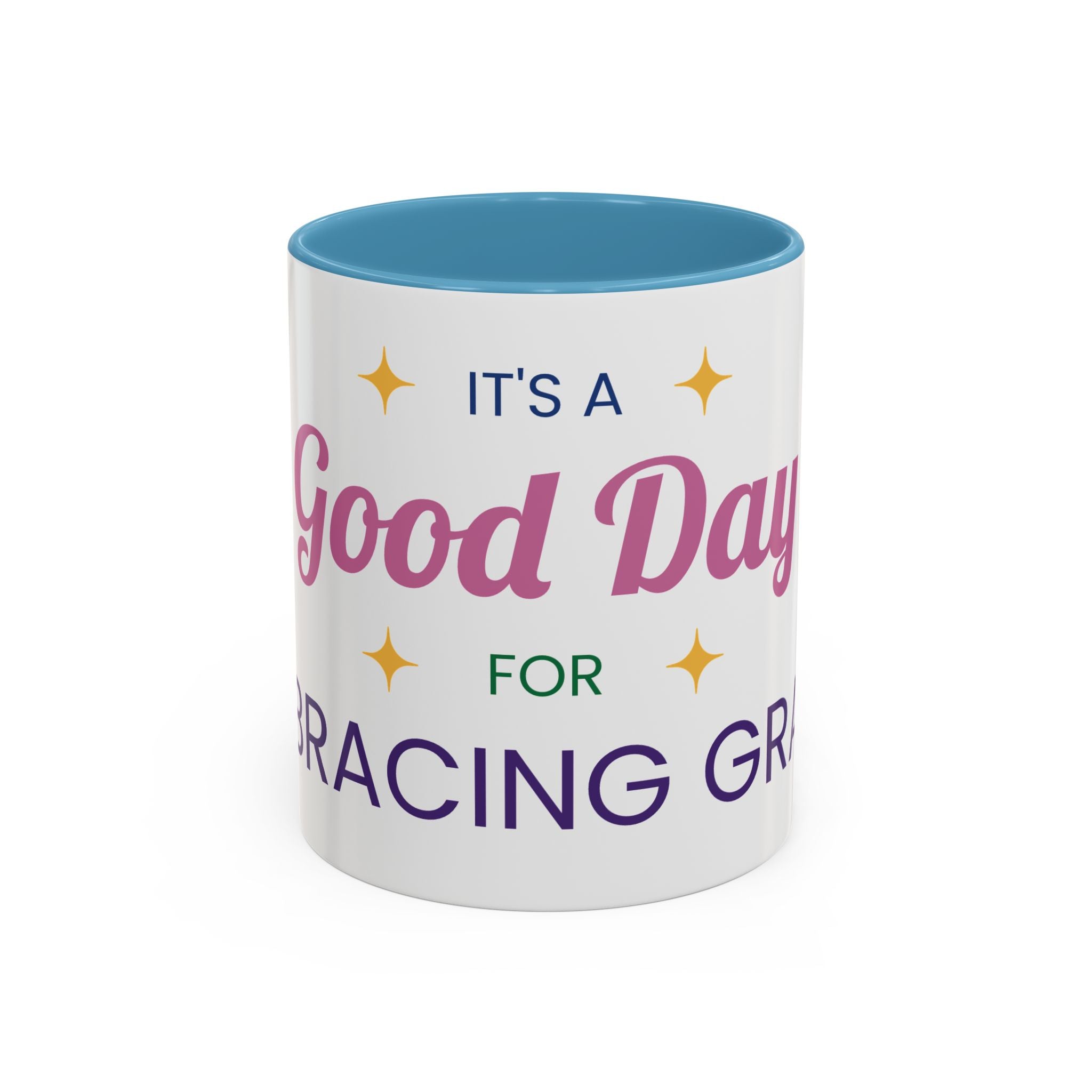 Accent Coffee Mug — "It's a Good Day for Embracing Grace" Inspirational Ceramic Coffee Mug