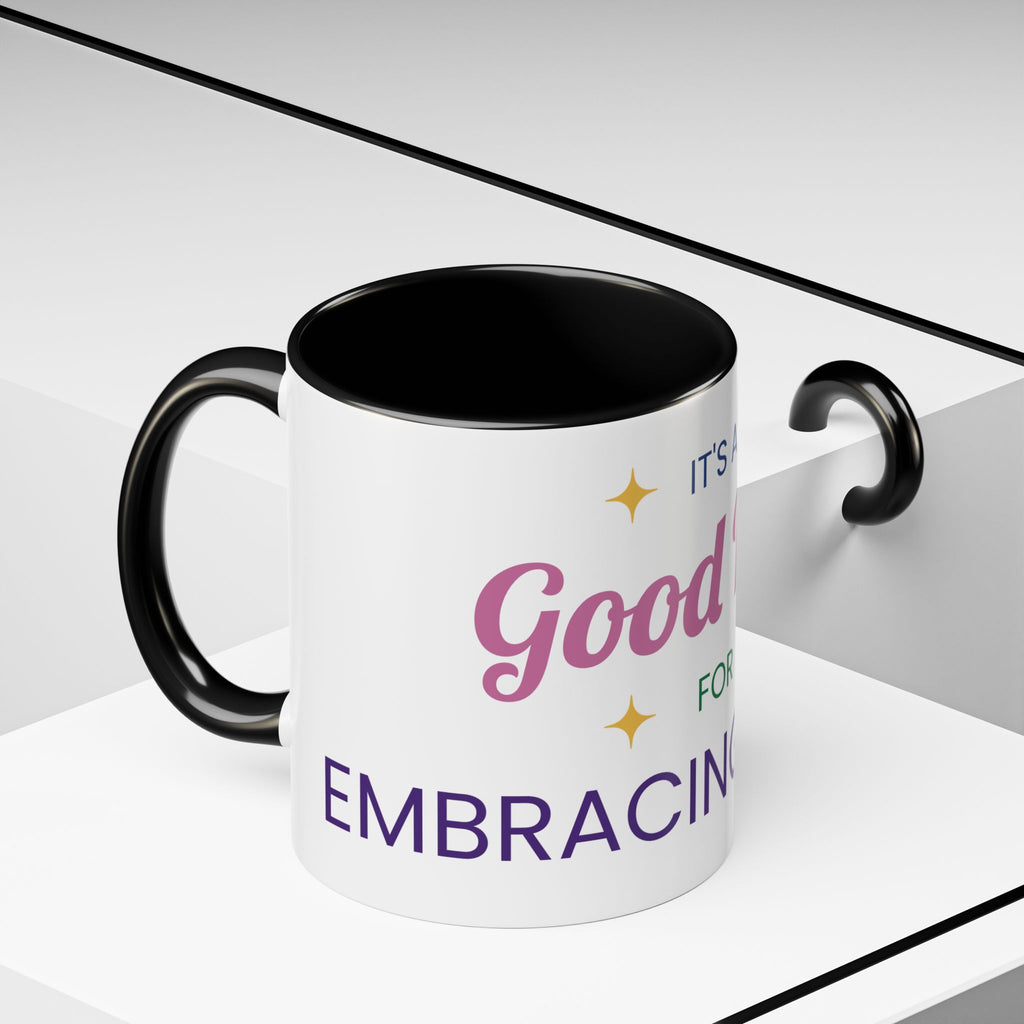 Accent Coffee Mug — "It's a Good Day for Embracing Grace" Inspirational Ceramic Coffee Mug