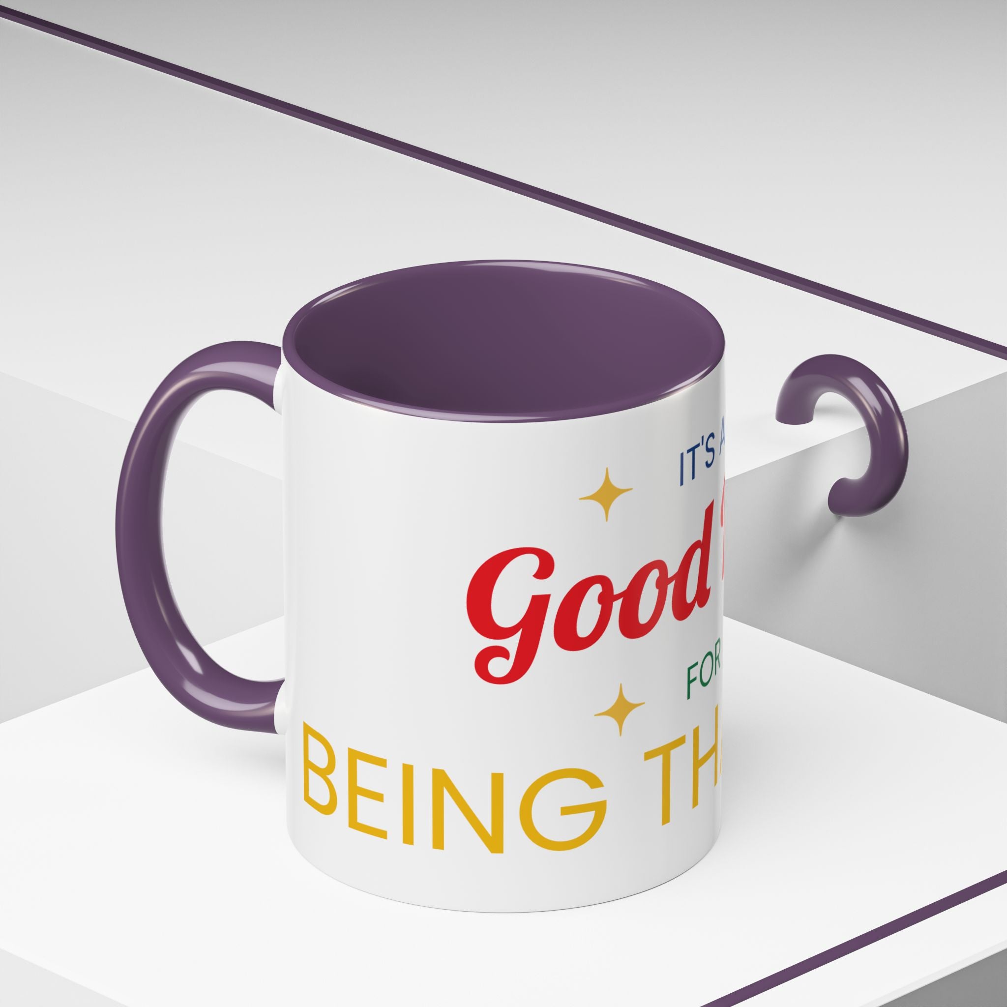 Coffee Mug — "It's a Good Day for Being Thankful" Accent Ceramic Mug