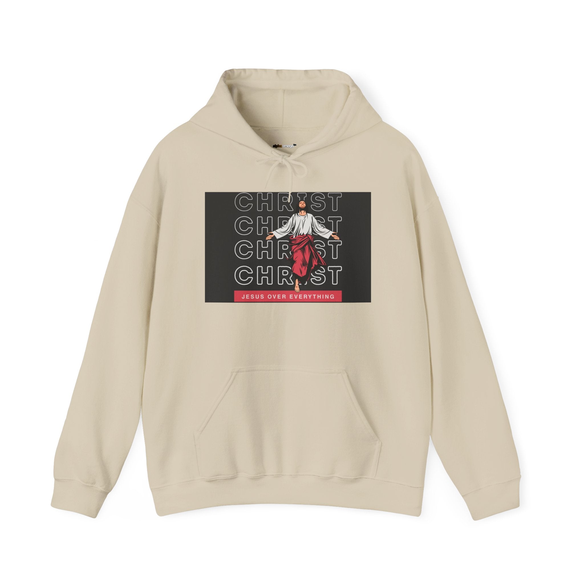 “Christ - Jesus over everything” Hoodie — Pastel Floral Self-Care Comfort Sweatshirt