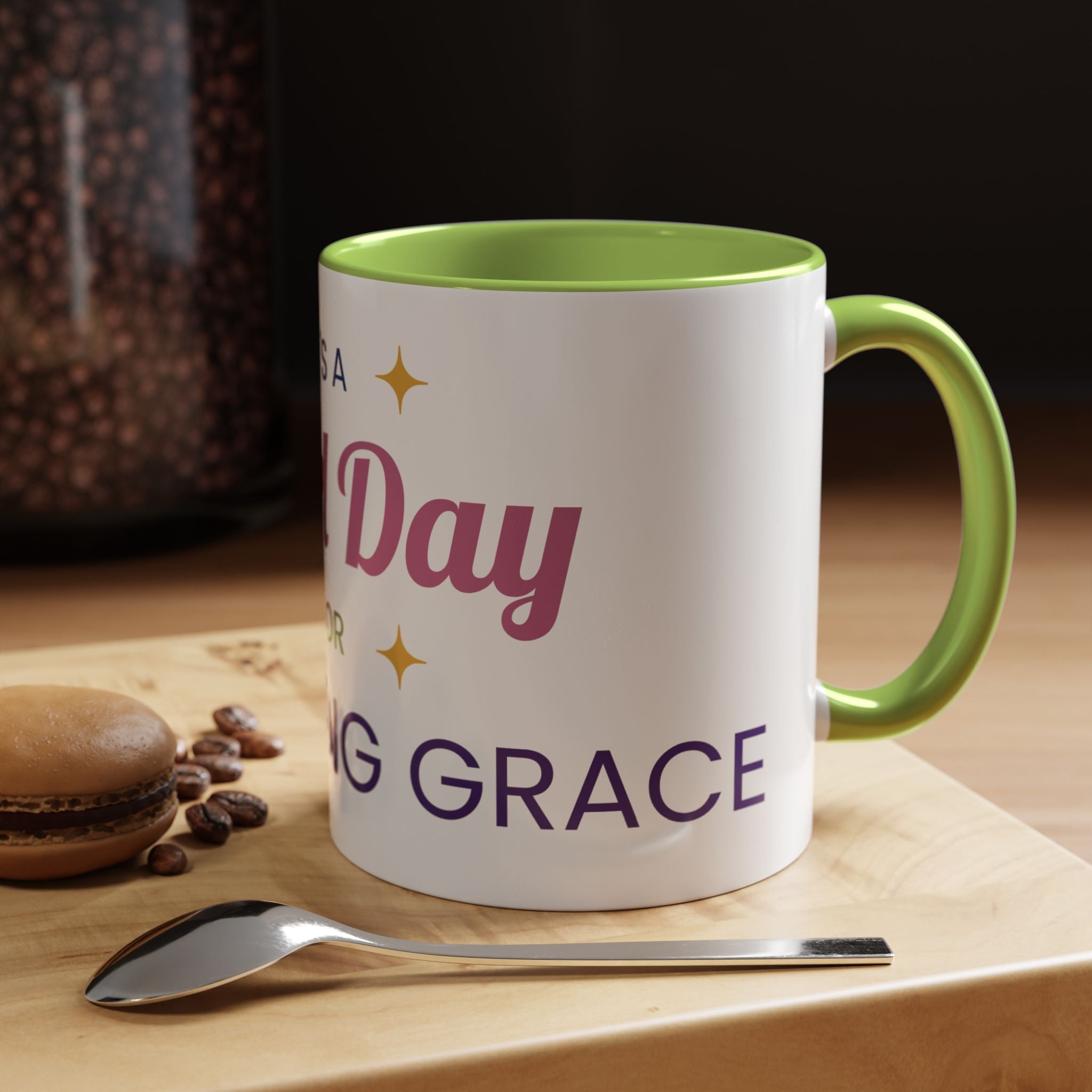 Accent Coffee Mug — "It's a Good Day for Embracing Grace" Inspirational Ceramic Coffee Mug