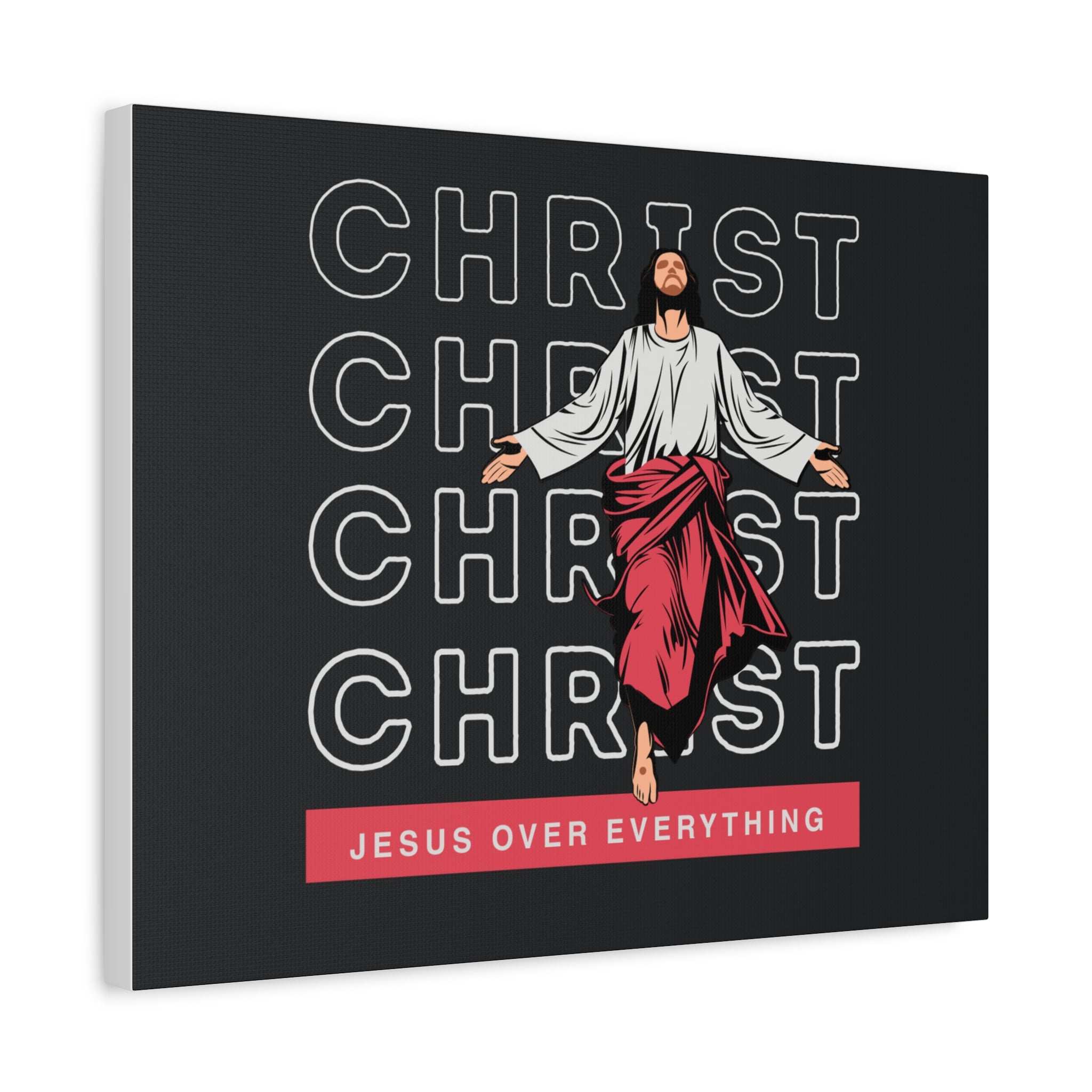 Christ Jesus Over Everything Canvas Wall Art — Inspirational Pastel Quote