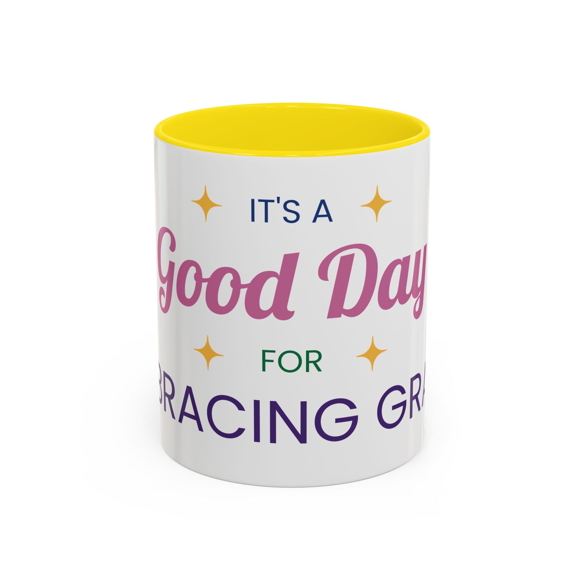 Accent Coffee Mug — "It's a Good Day for Embracing Grace" Inspirational Ceramic Coffee Mug