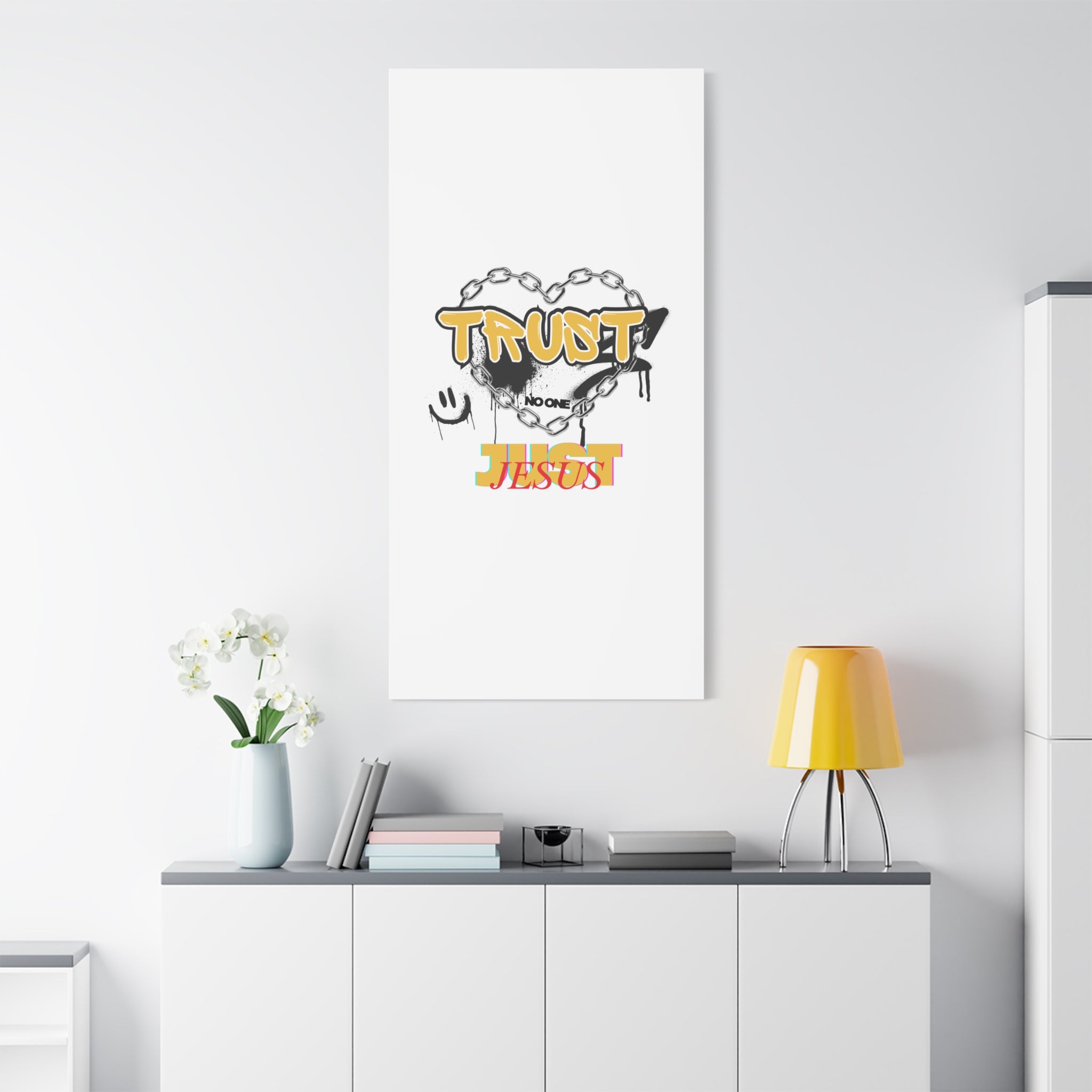 Trust No One Just Jesus Matte Canvas Wall Art