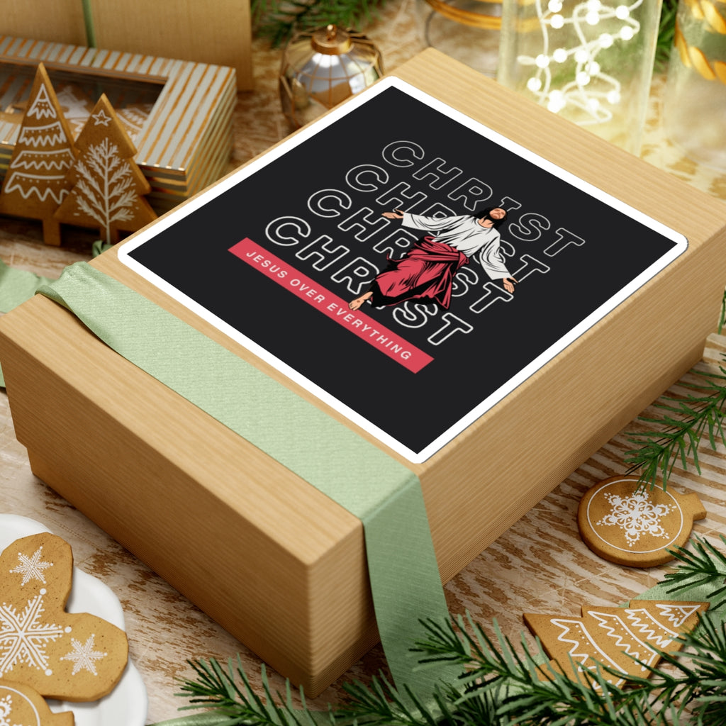 Christ Jesus Over Everything Sticker — Pastel Self-Care Kiss-Cut Sticker for Laptops & Journals