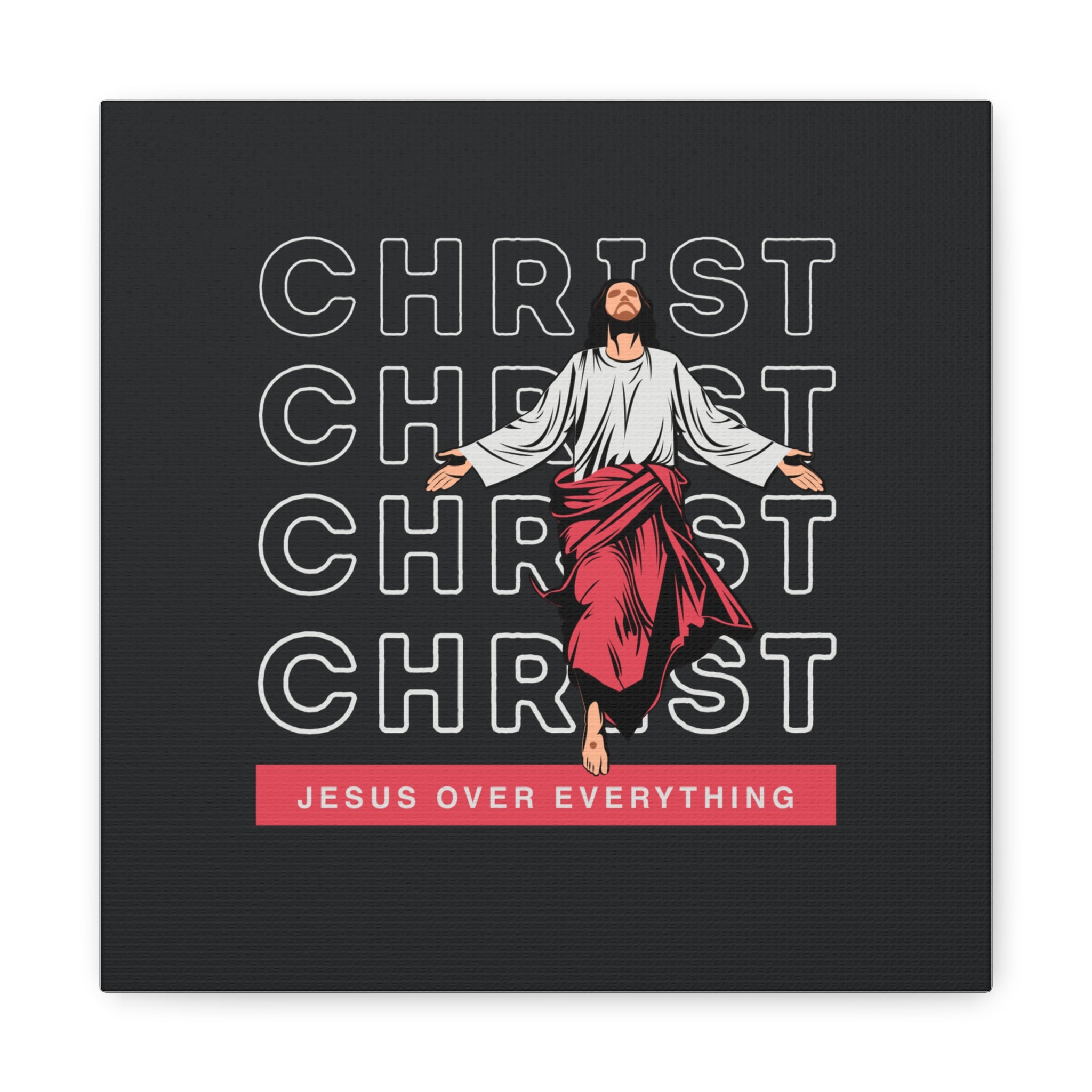 Christ Jesus Over Everything Canvas Wall Art — Inspirational Pastel Quote
