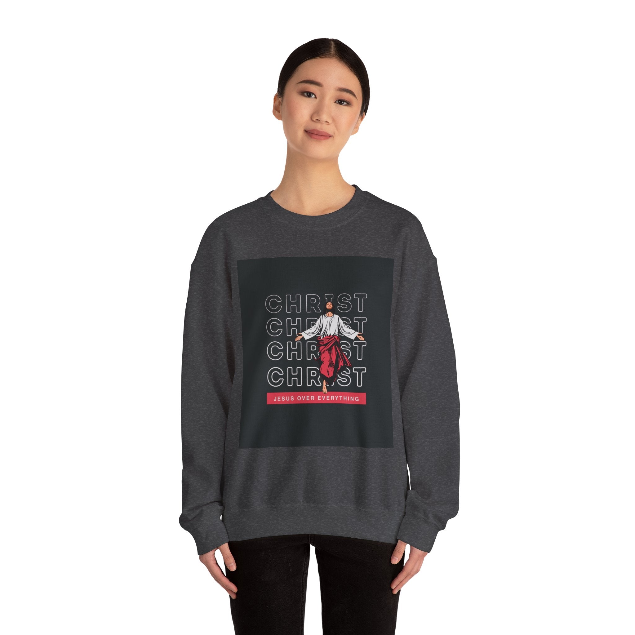 Christ - Jesus over everything Sweatshirt — Pastel Self-Care Crewneck