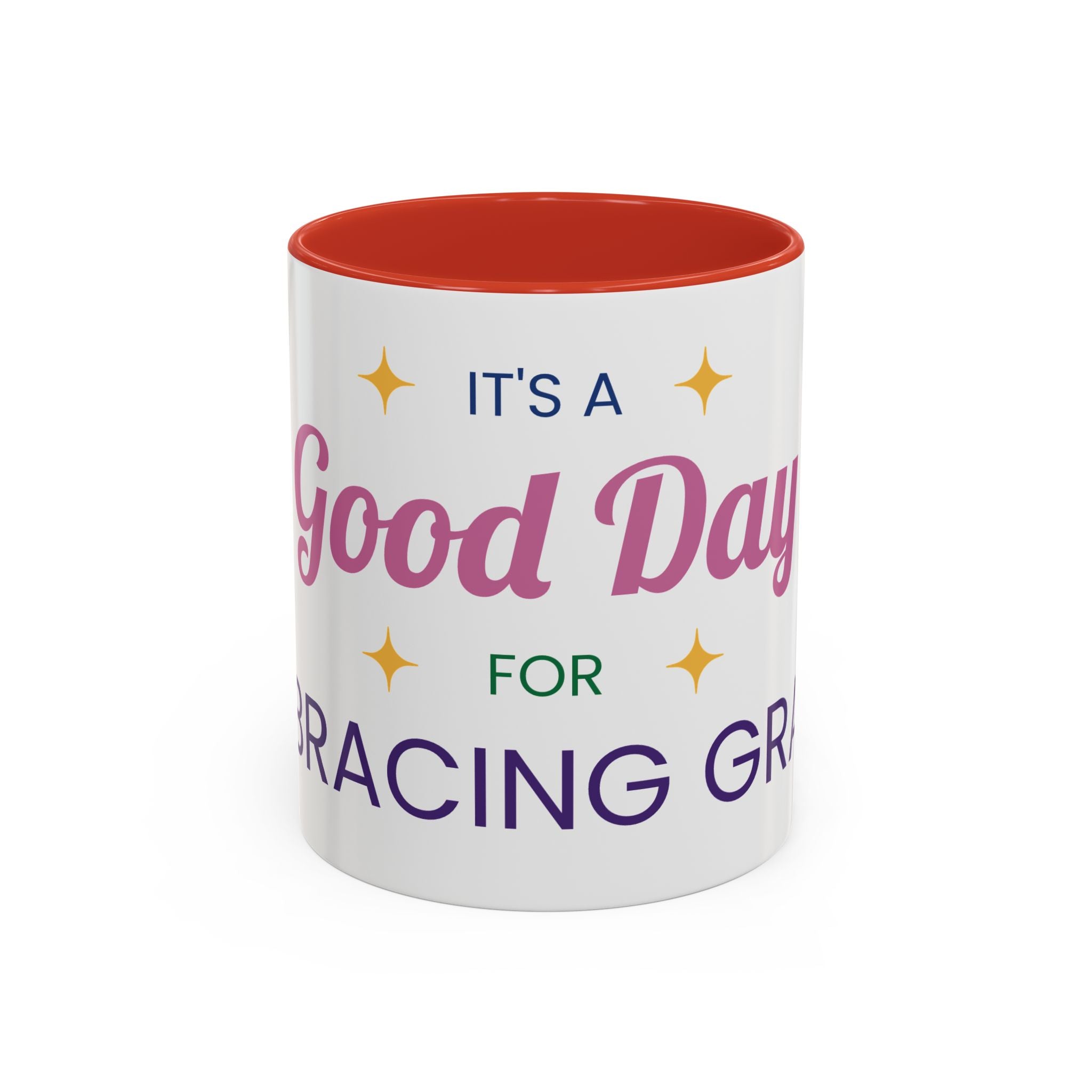 Accent Coffee Mug — "It's a Good Day for Embracing Grace" Inspirational Ceramic Coffee Mug