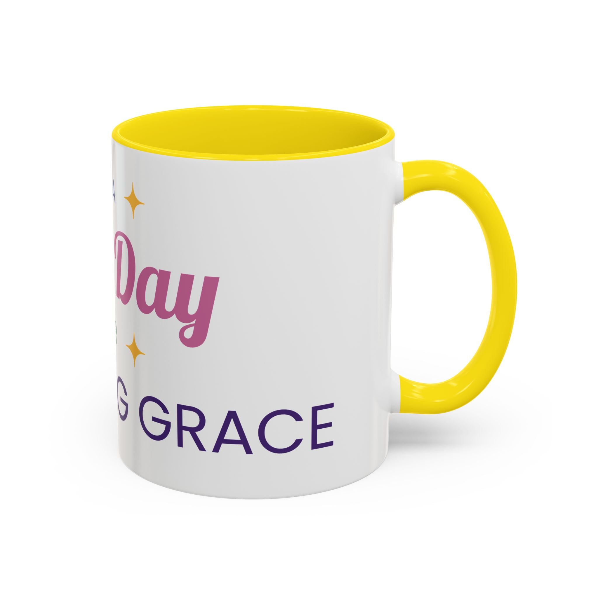Accent Coffee Mug — "It's a Good Day for Embracing Grace" Inspirational Ceramic Coffee Mug