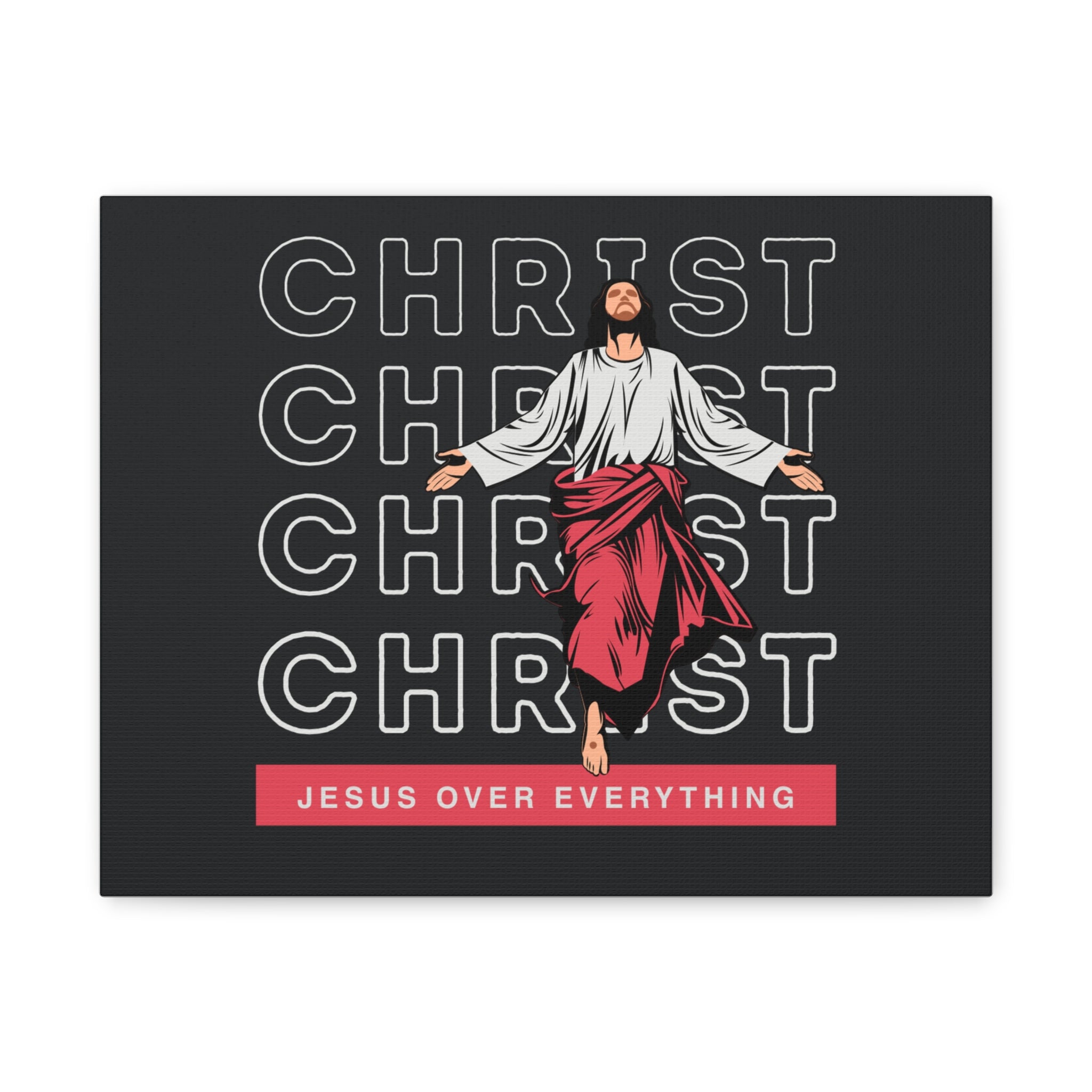 Christ Jesus Over Everything Canvas Wall Art — Inspirational Pastel Quote