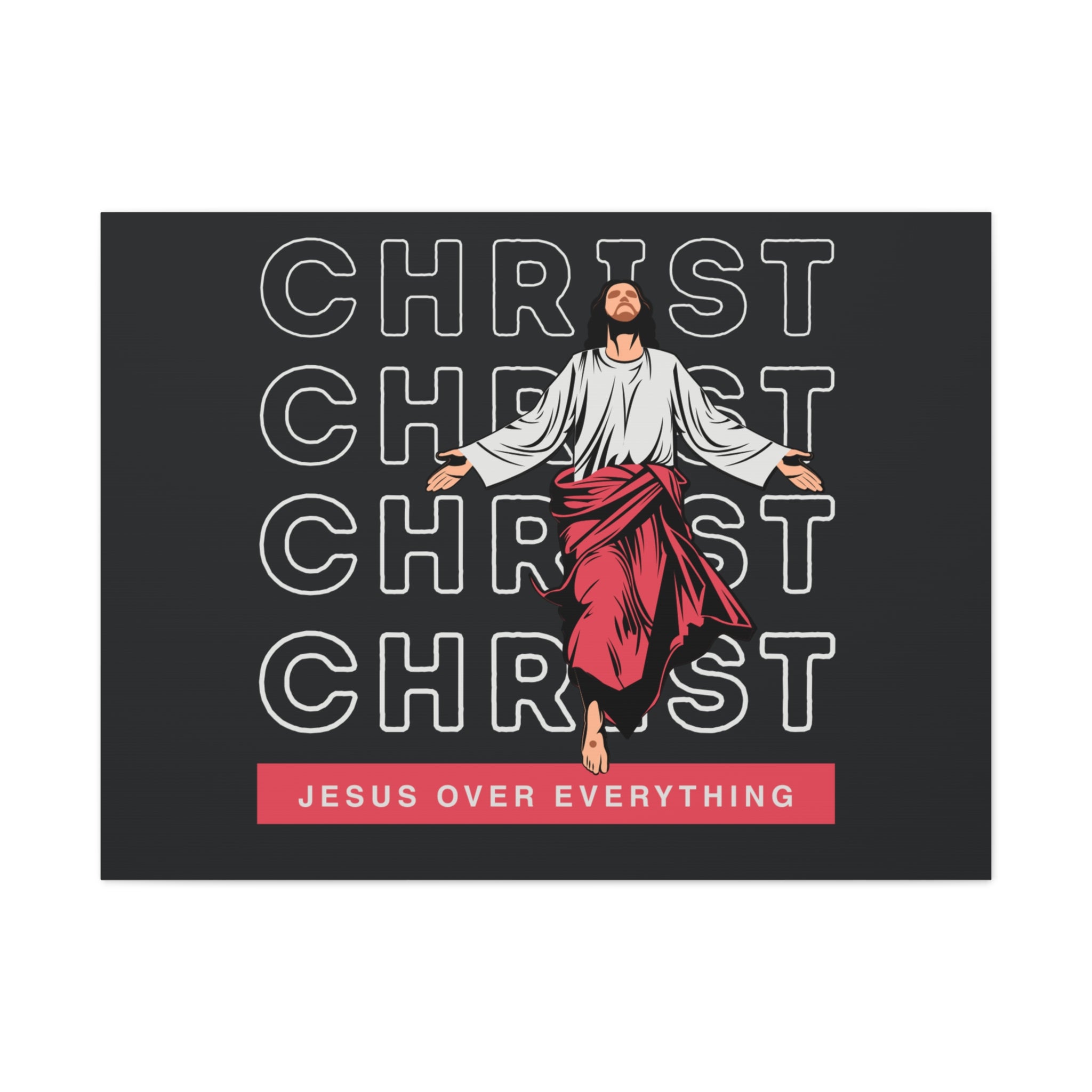Christ Jesus Over Everything Canvas Wall Art — Inspirational Pastel Quote