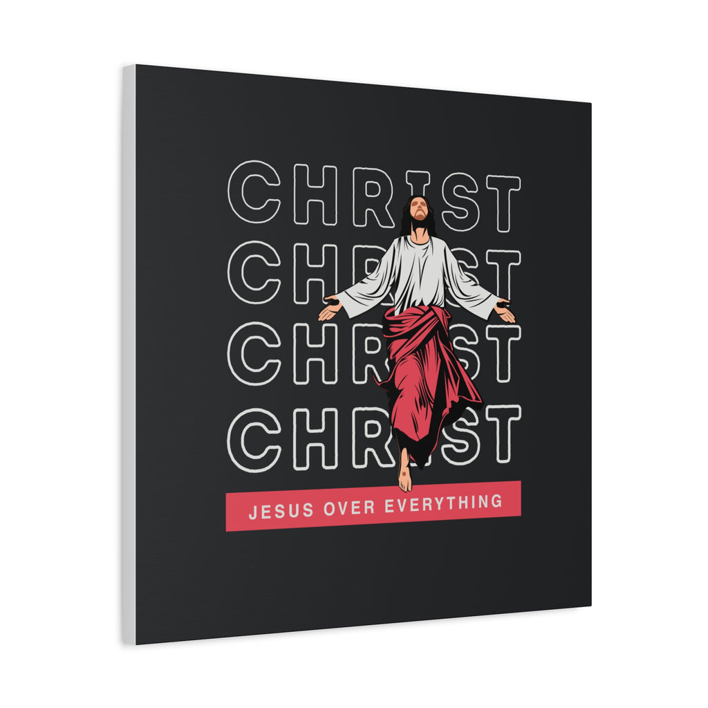 Christ Jesus Over Everything Canvas Wall Art — Inspirational Pastel Quote