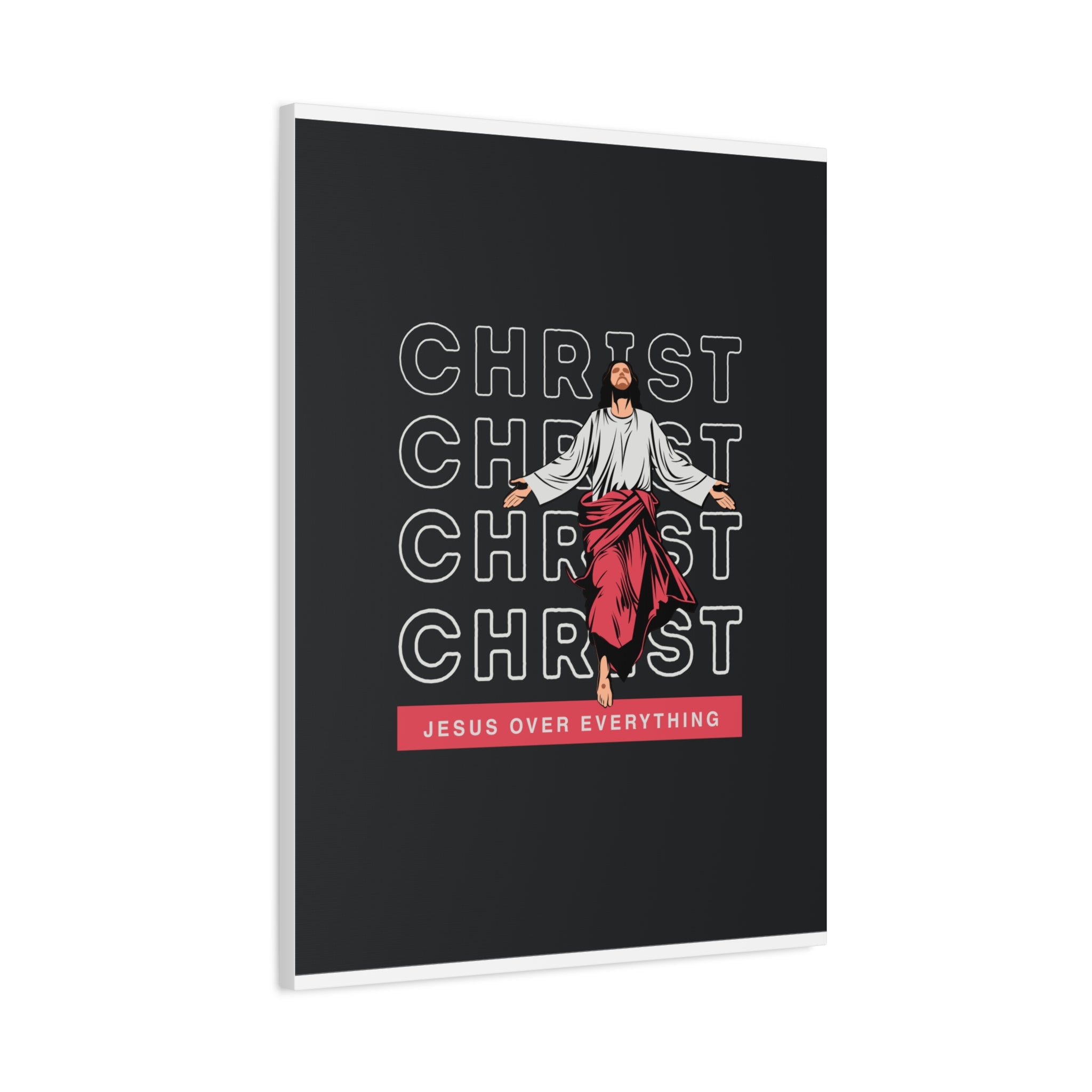 Christ Jesus Over Everything Canvas Wall Art — Inspirational Pastel Quote