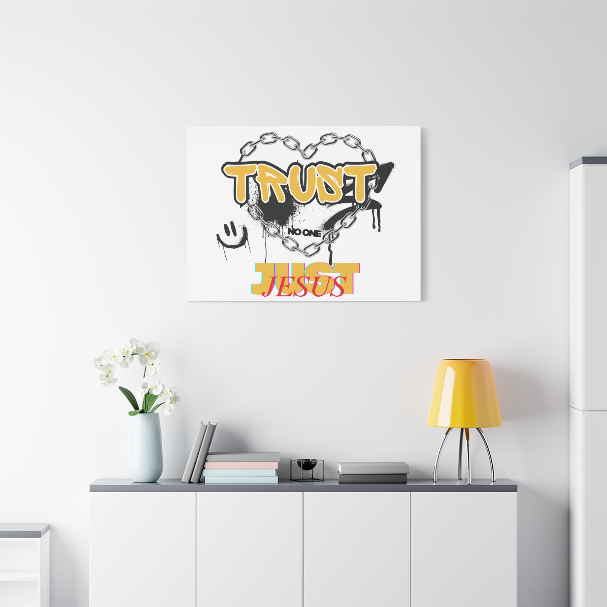 Trust No One Just Jesus Matte Canvas Wall Art