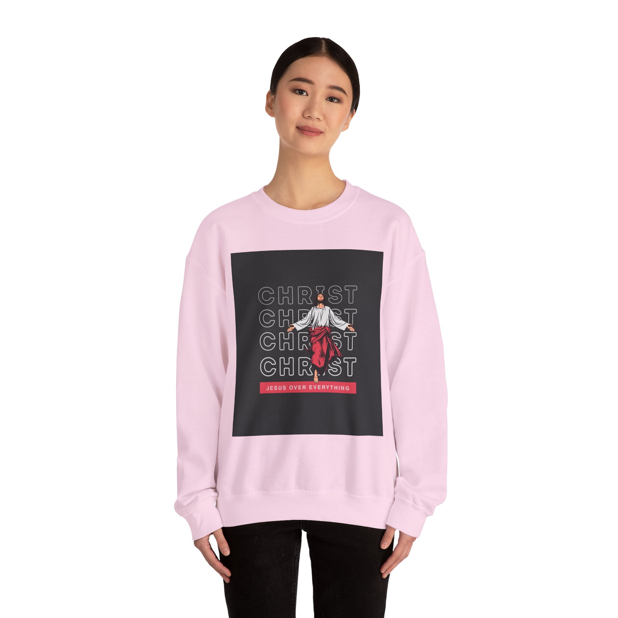 Christ - Jesus over everything Sweatshirt — Pastel Self-Care Crewneck