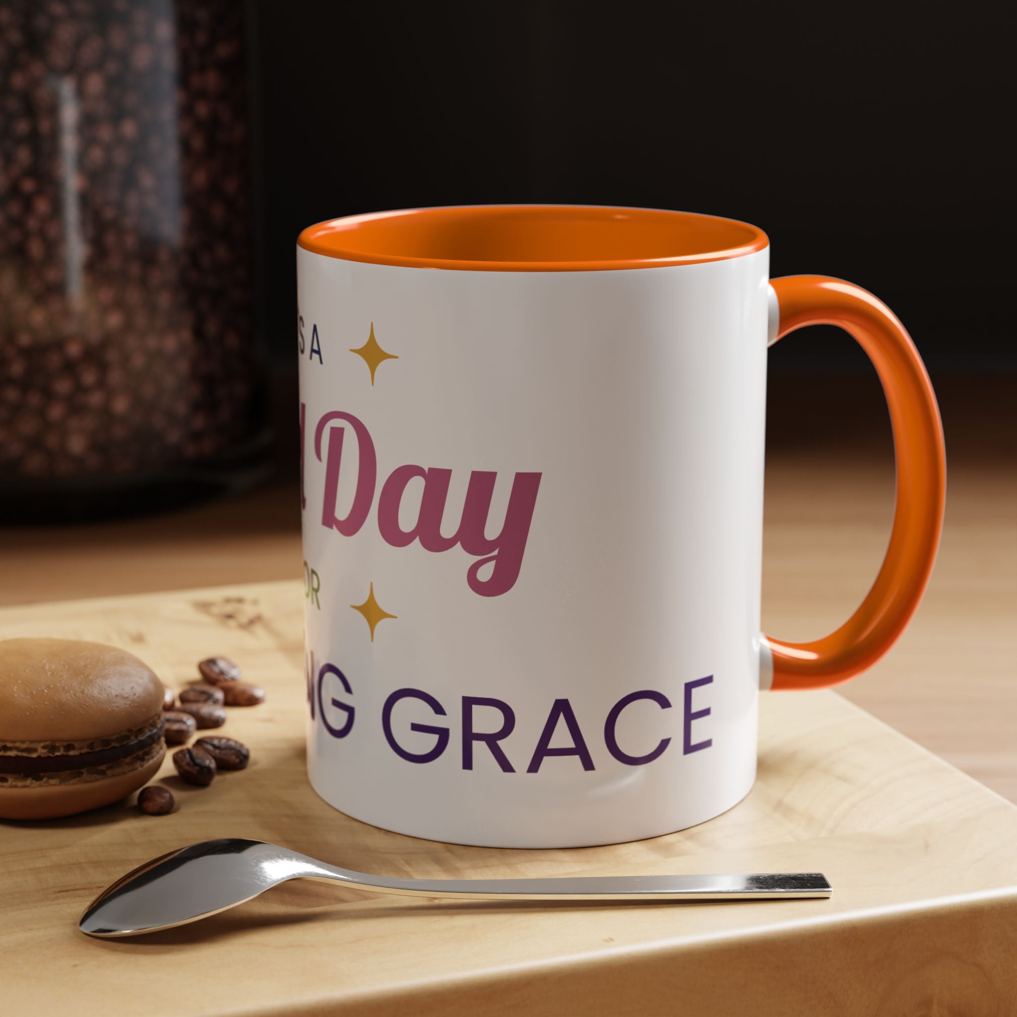 Accent Coffee Mug — "It's a Good Day for Embracing Grace" Inspirational Ceramic Coffee Mug