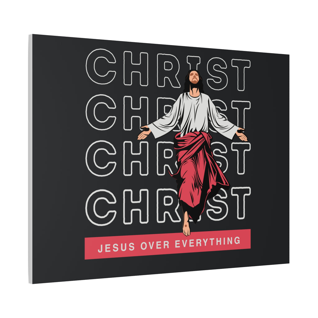 Christ Jesus Over Everything Canvas Wall Art — Inspirational Pastel Quote