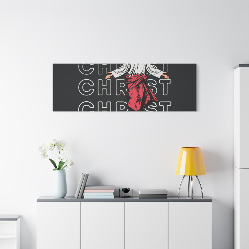 Christ Jesus Over Everything Canvas Wall Art — Inspirational Pastel Quote
