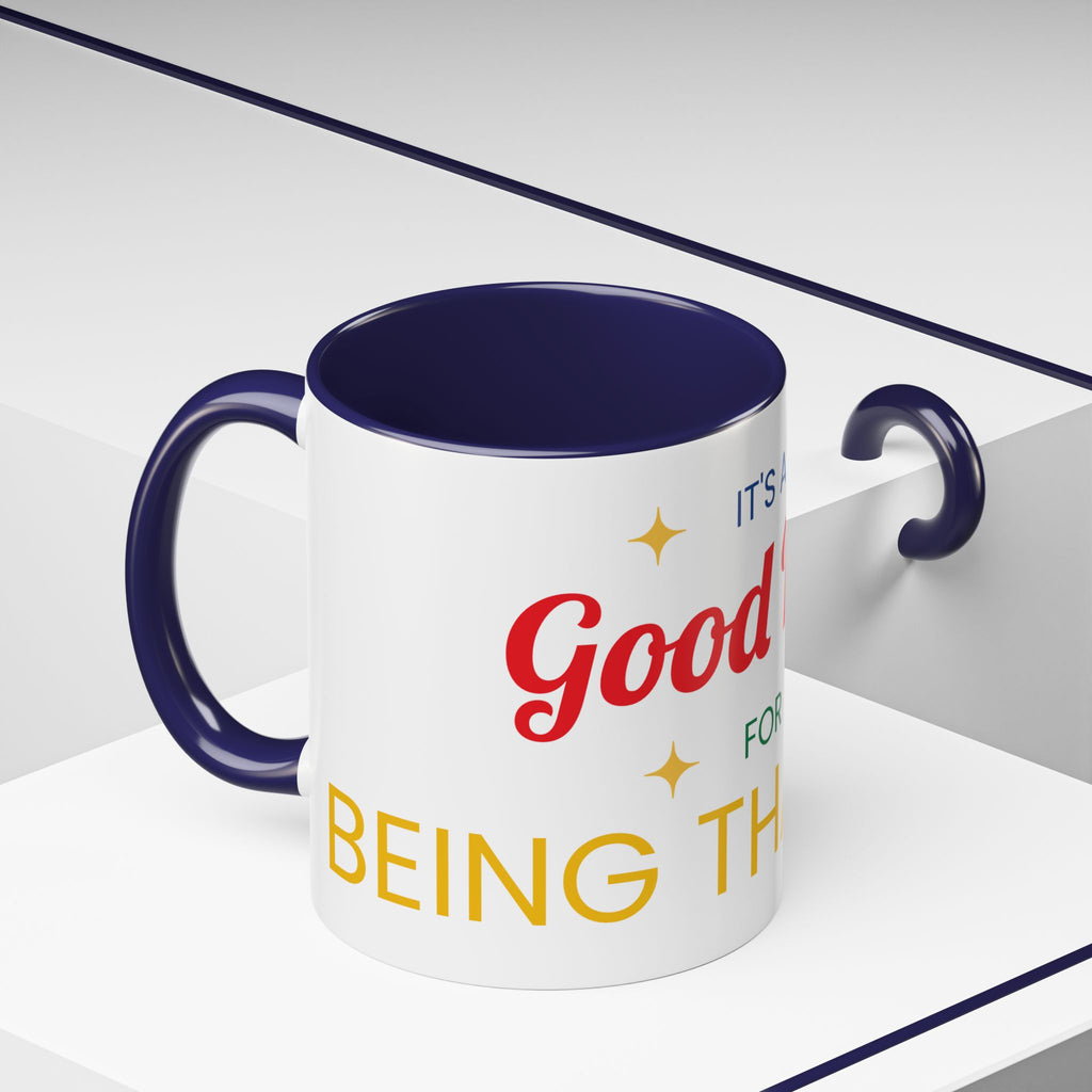 Coffee Mug — "It's a Good Day for Being Thankful" Accent Ceramic Mug