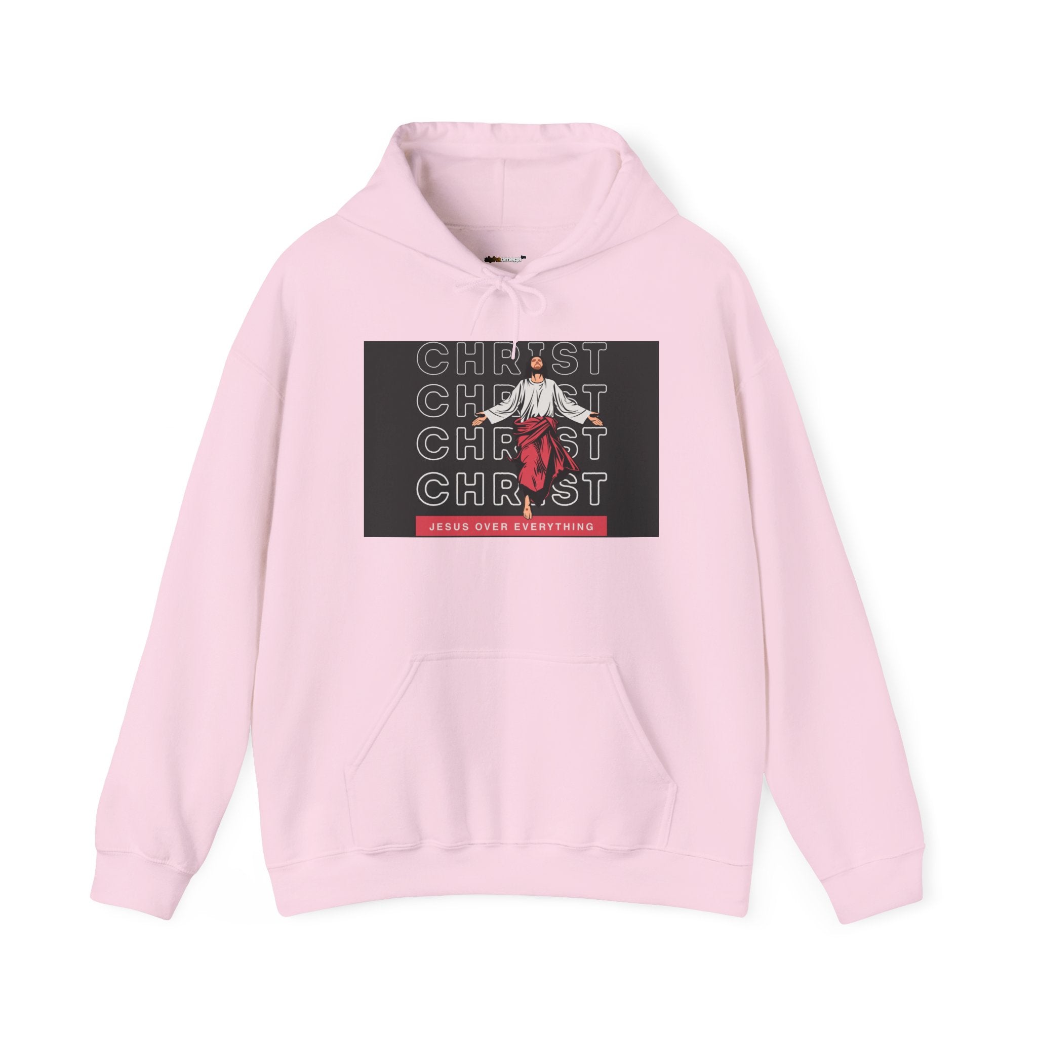 “Christ - Jesus over everything” Hoodie — Pastel Floral Self-Care Comfort Sweatshirt