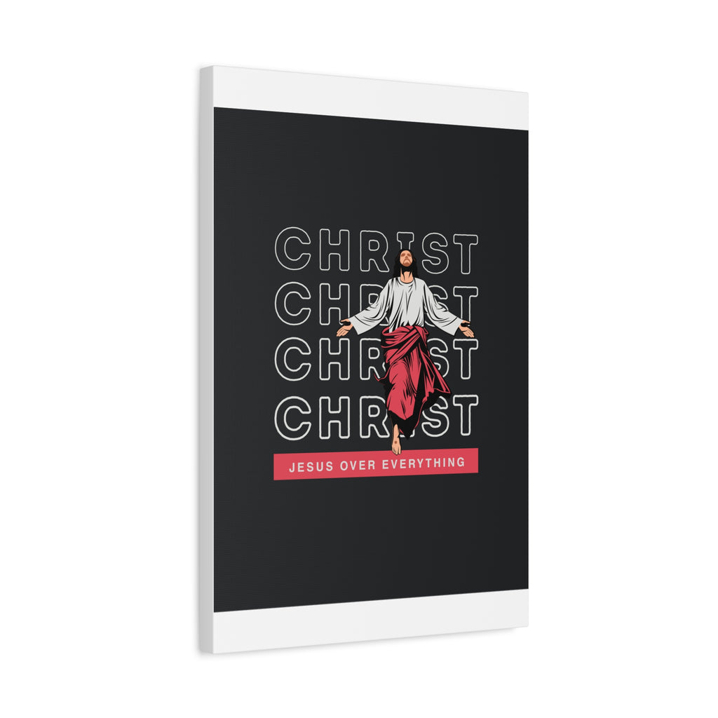 Christ Jesus Over Everything Canvas Wall Art — Inspirational Pastel Quote