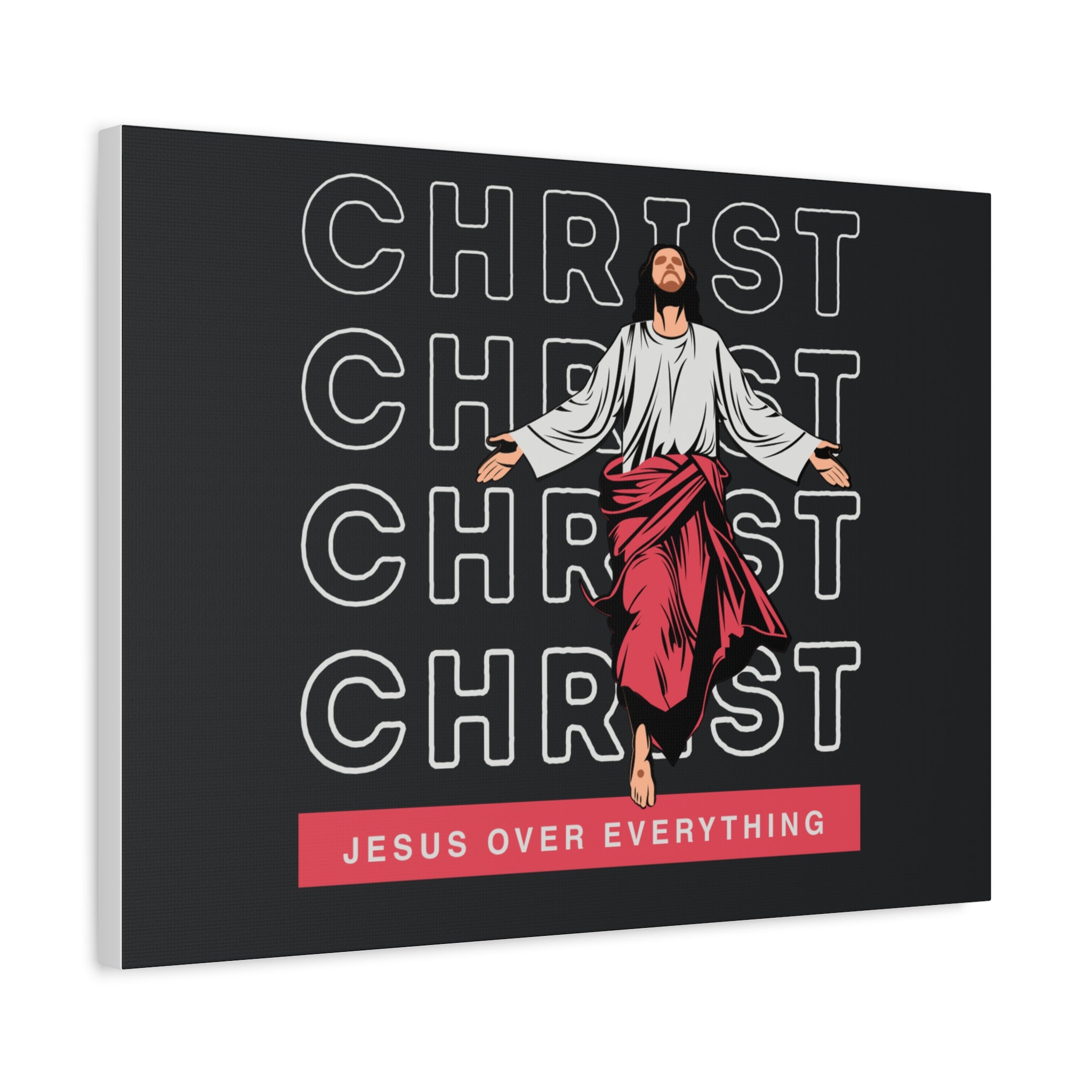 Christ Jesus Over Everything Canvas Wall Art — Inspirational Pastel Quote