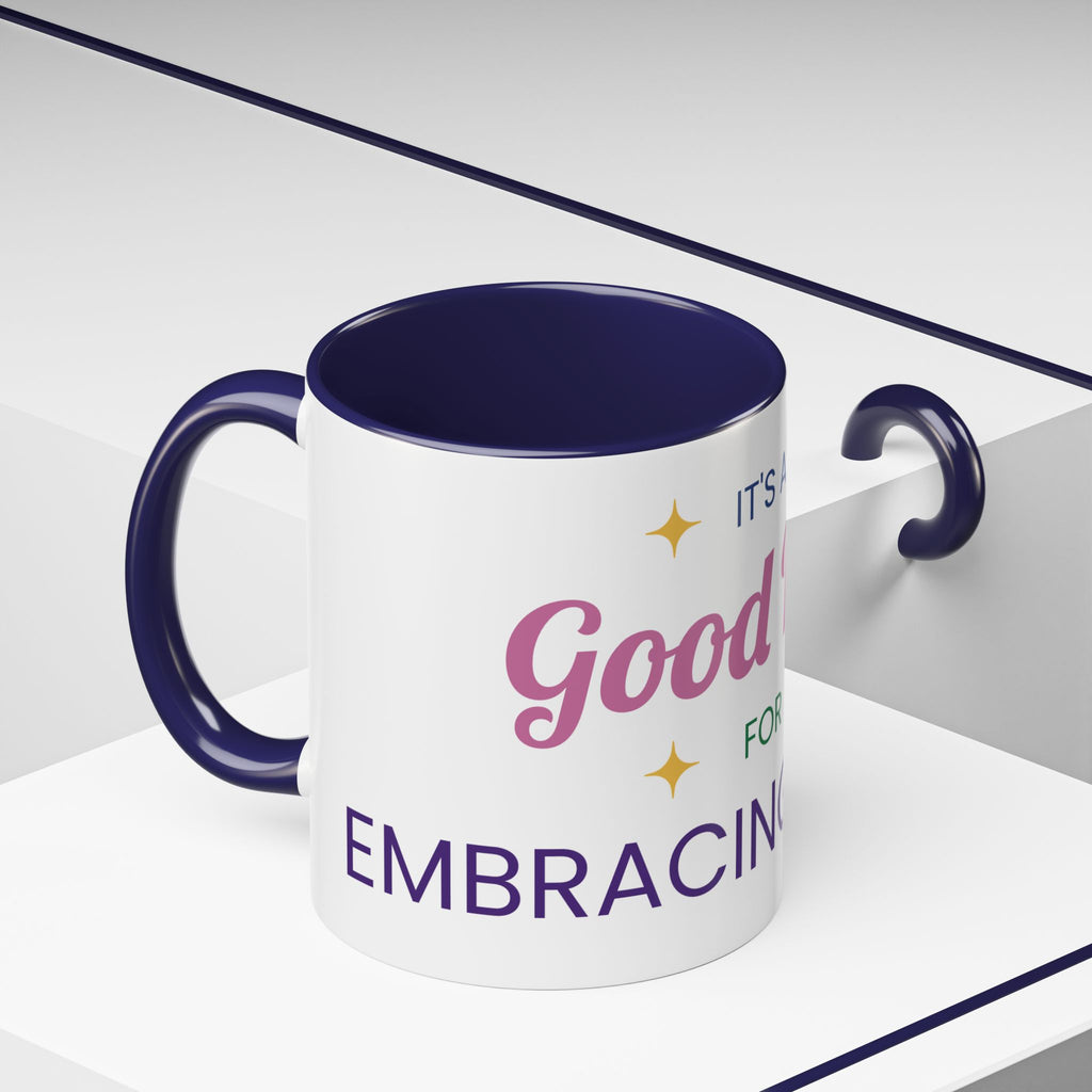 Accent Coffee Mug — "It's a Good Day for Embracing Grace" Inspirational Ceramic Coffee Mug
