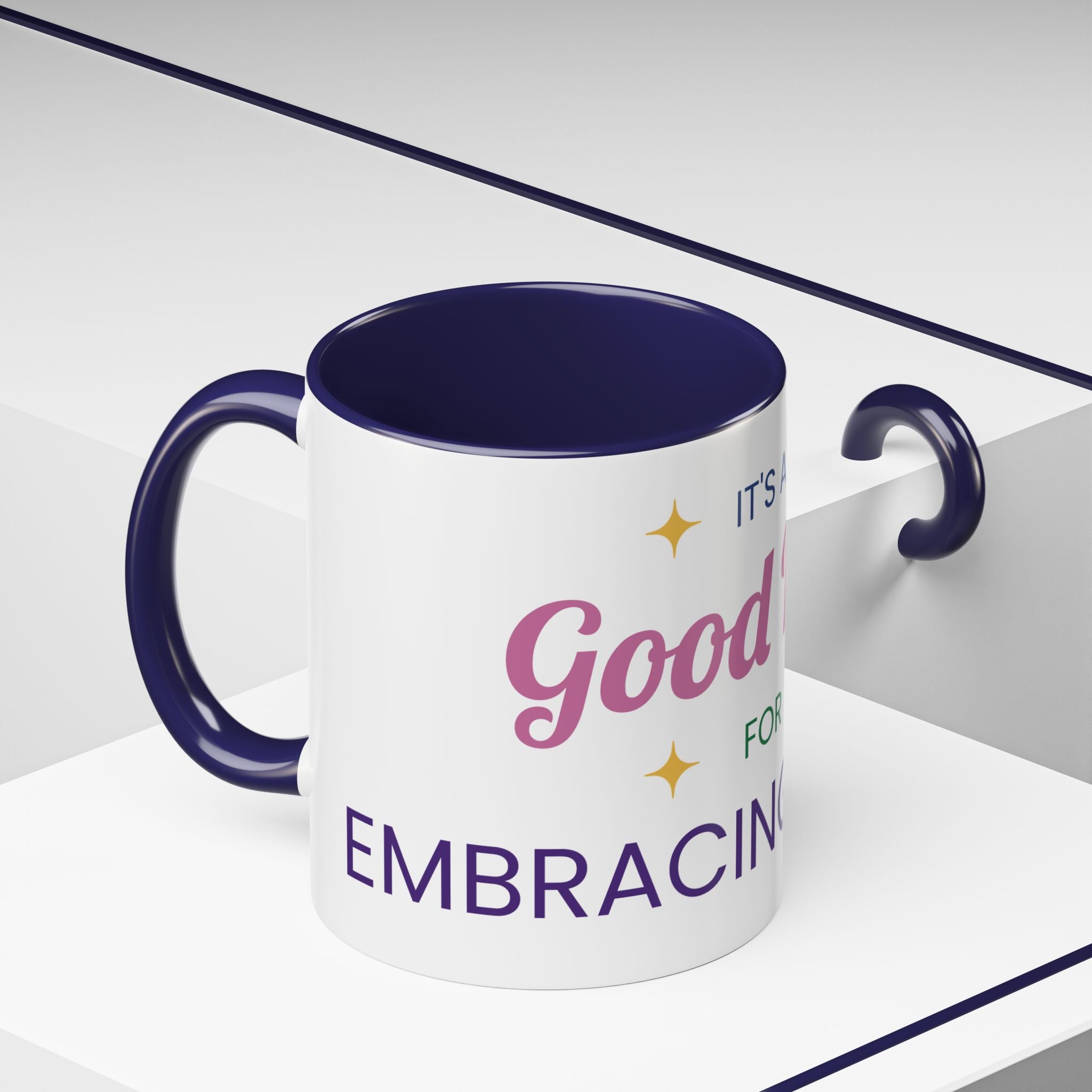 Accent Coffee Mug — "It's a Good Day for Embracing Grace" Inspirational Ceramic Coffee Mug
