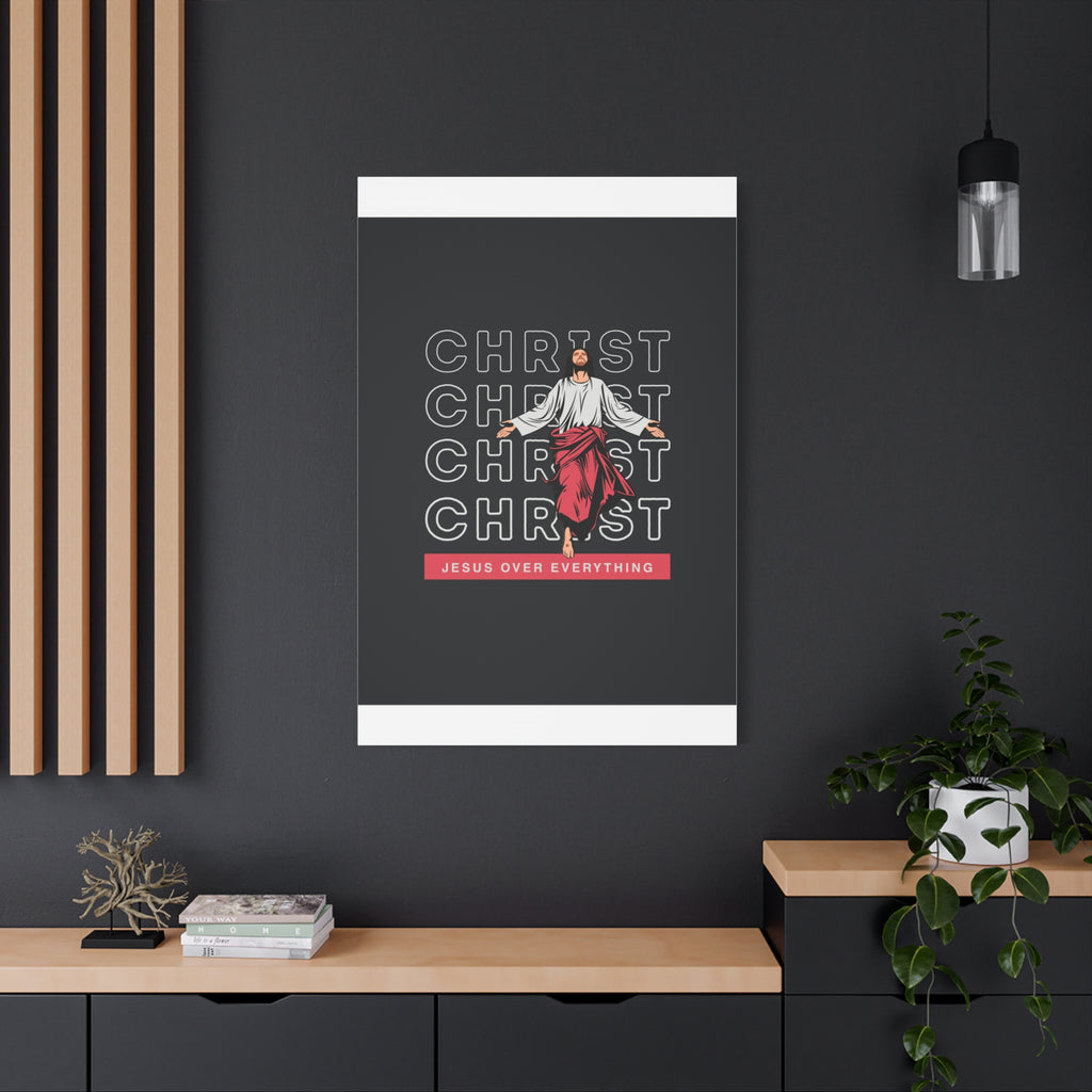 Christ Jesus Over Everything Canvas Wall Art — Inspirational Pastel Quote