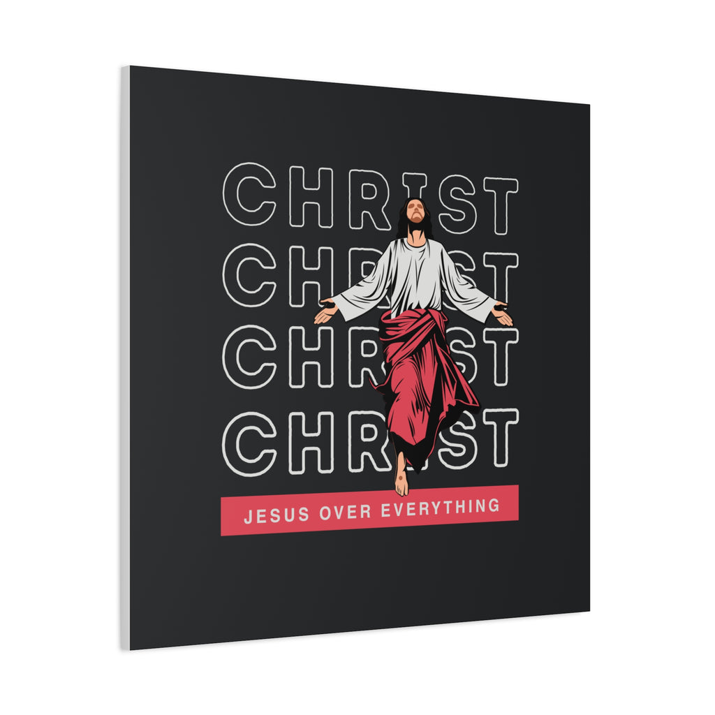 Christ Jesus Over Everything Canvas Wall Art — Inspirational Pastel Quote