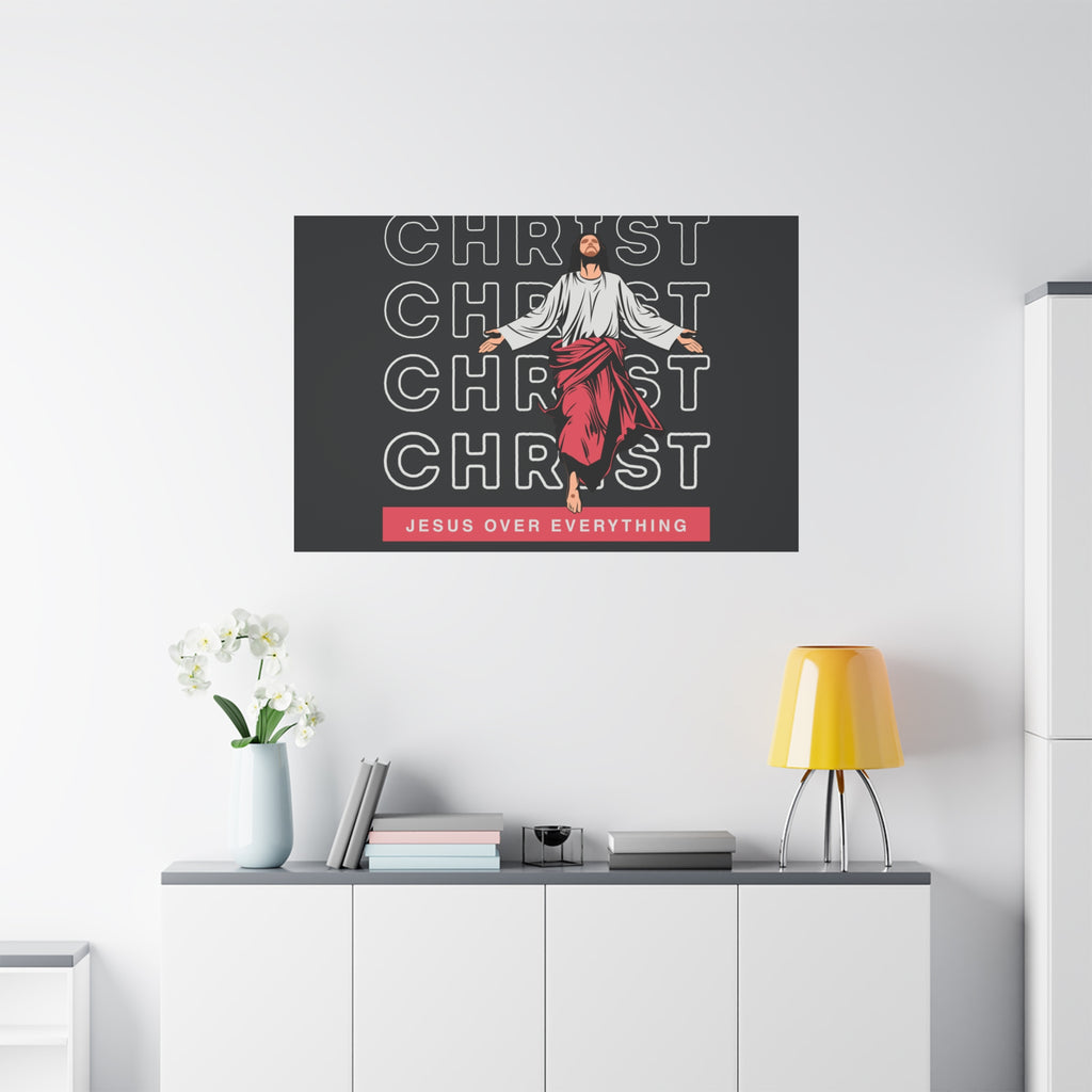 Christ Jesus Over Everything Canvas Wall Art — Inspirational Pastel Quote