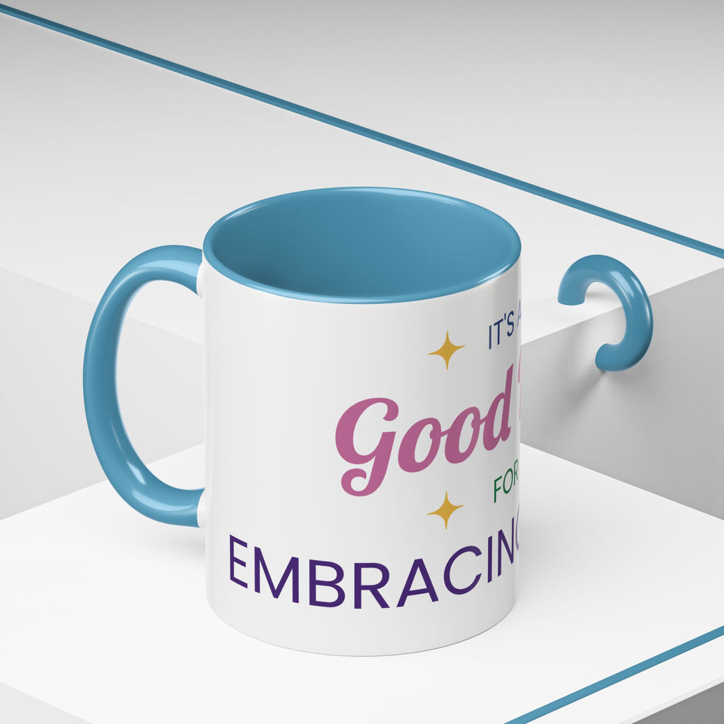 Accent Coffee Mug — "It's a Good Day for Embracing Grace" Inspirational Ceramic Coffee Mug
