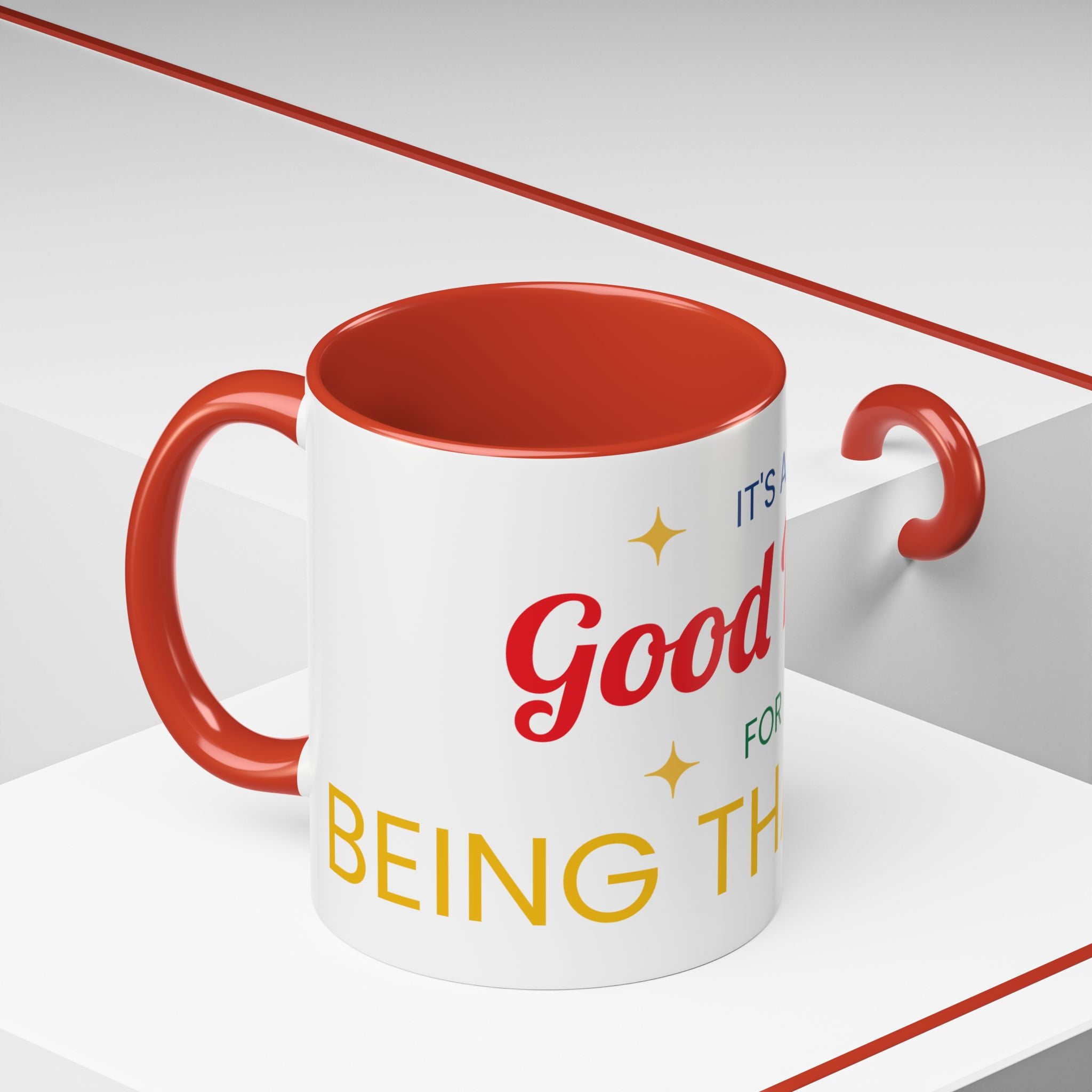 Coffee Mug — "It's a Good Day for Being Thankful" Accent Ceramic Mug