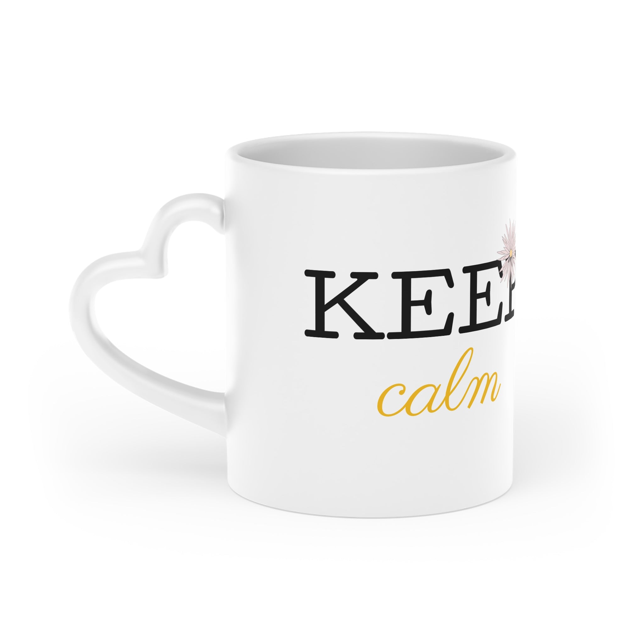 Keep Calm Pray on Floral Mug — Inspirational Daisy Coffee Cup