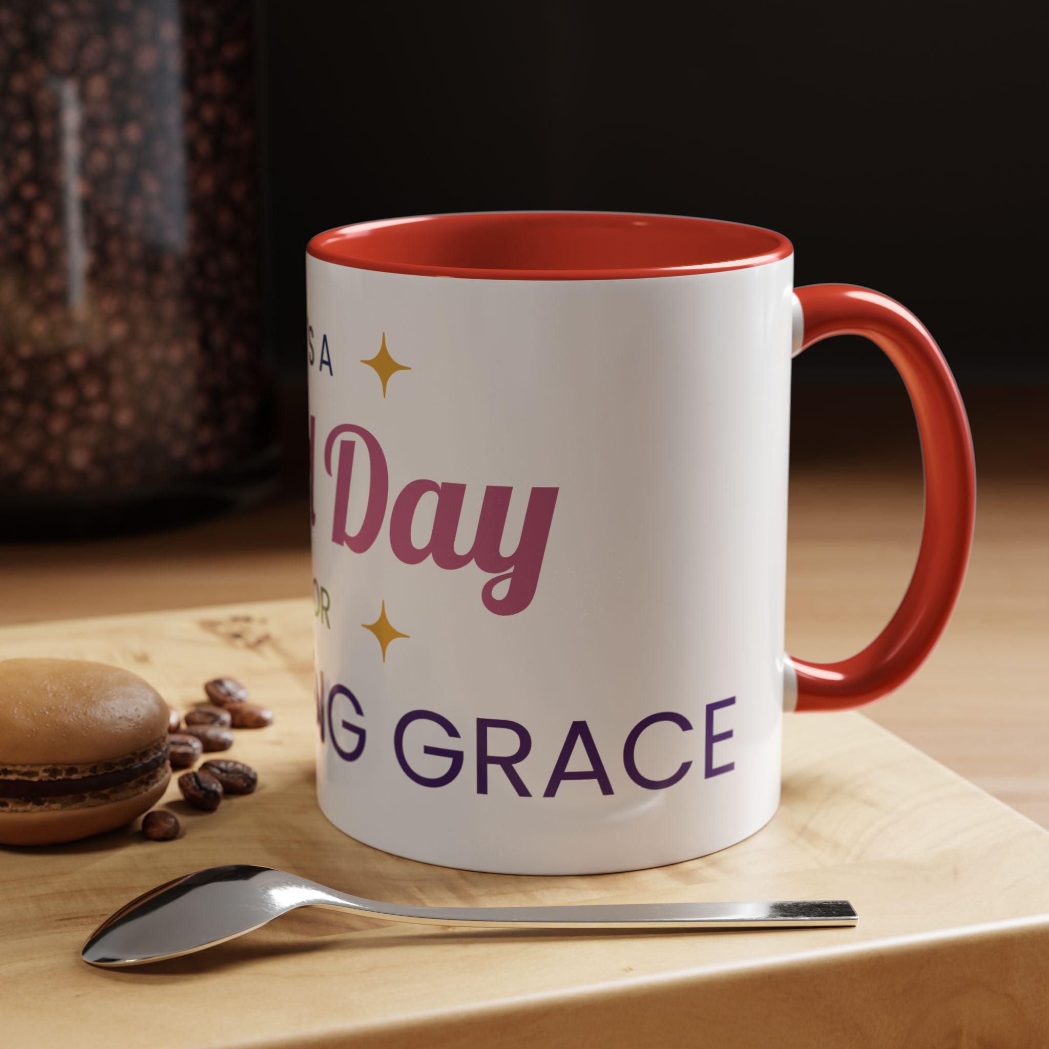 Accent Coffee Mug — "It's a Good Day for Embracing Grace" Inspirational Ceramic Coffee Mug