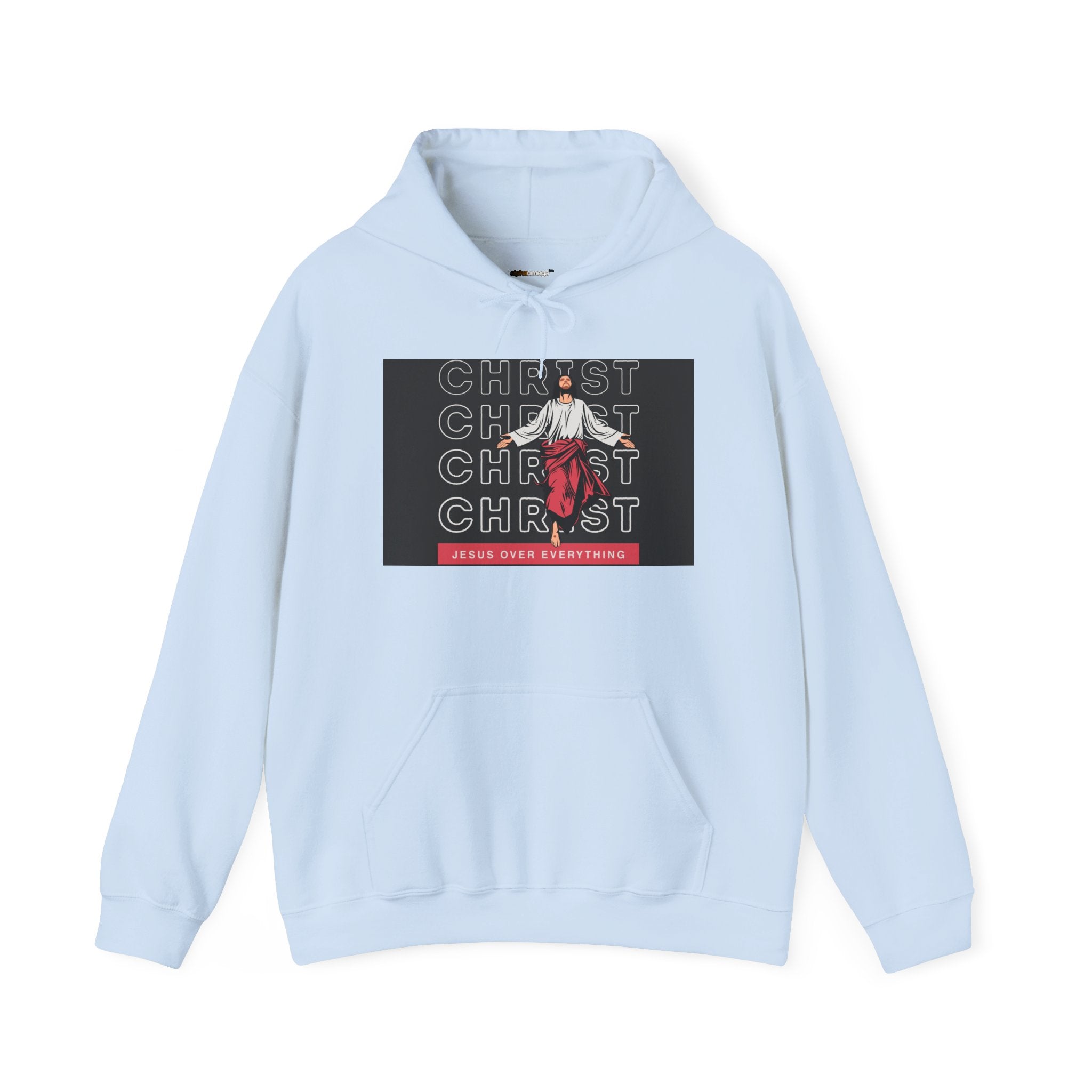 “Christ - Jesus over everything” Hoodie — Pastel Floral Self-Care Comfort Sweatshirt