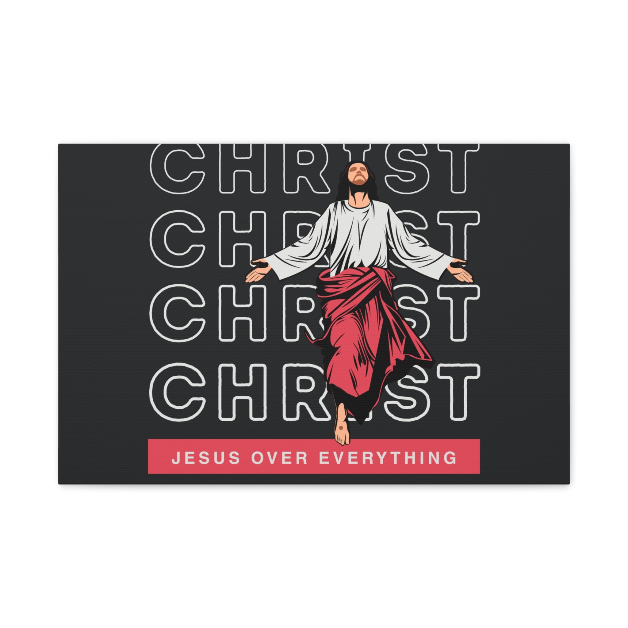 Christ Jesus Over Everything Canvas Wall Art — Inspirational Pastel Quote